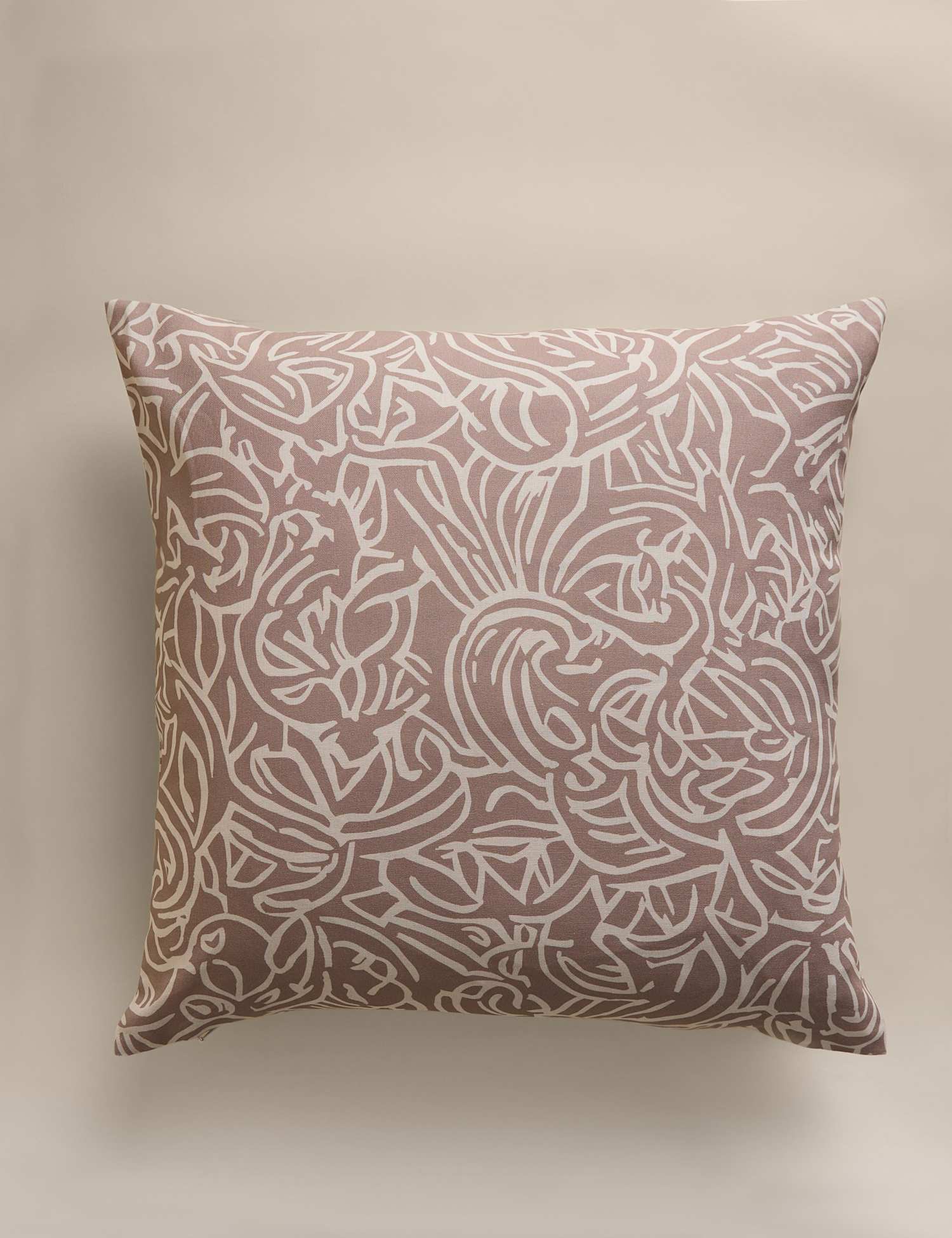 M&S Pure Cotton Abstract Swirl Cushion Cover Natural Mix
