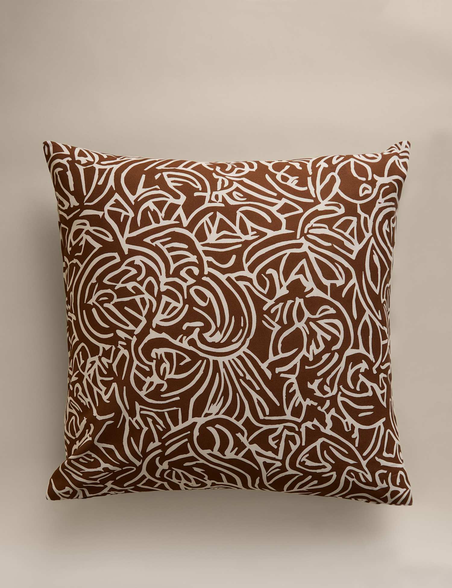M&S Pure Cotton Abstract Swirl Cushion Cover Spice Mix