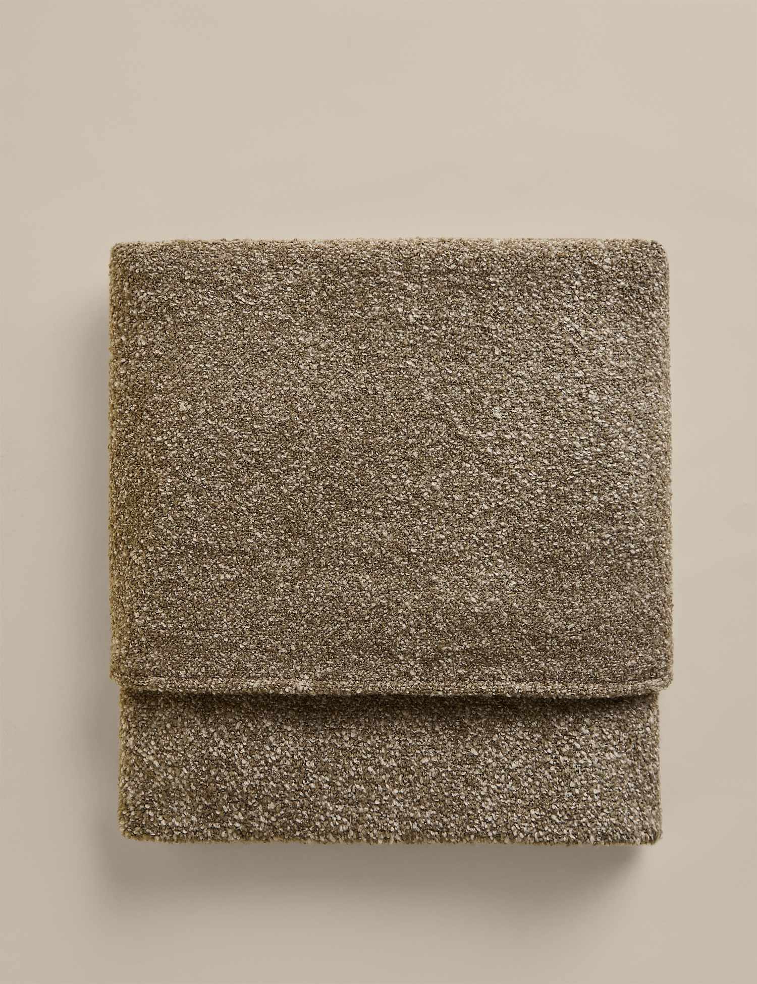 M&S Boucl� Throw Khaki