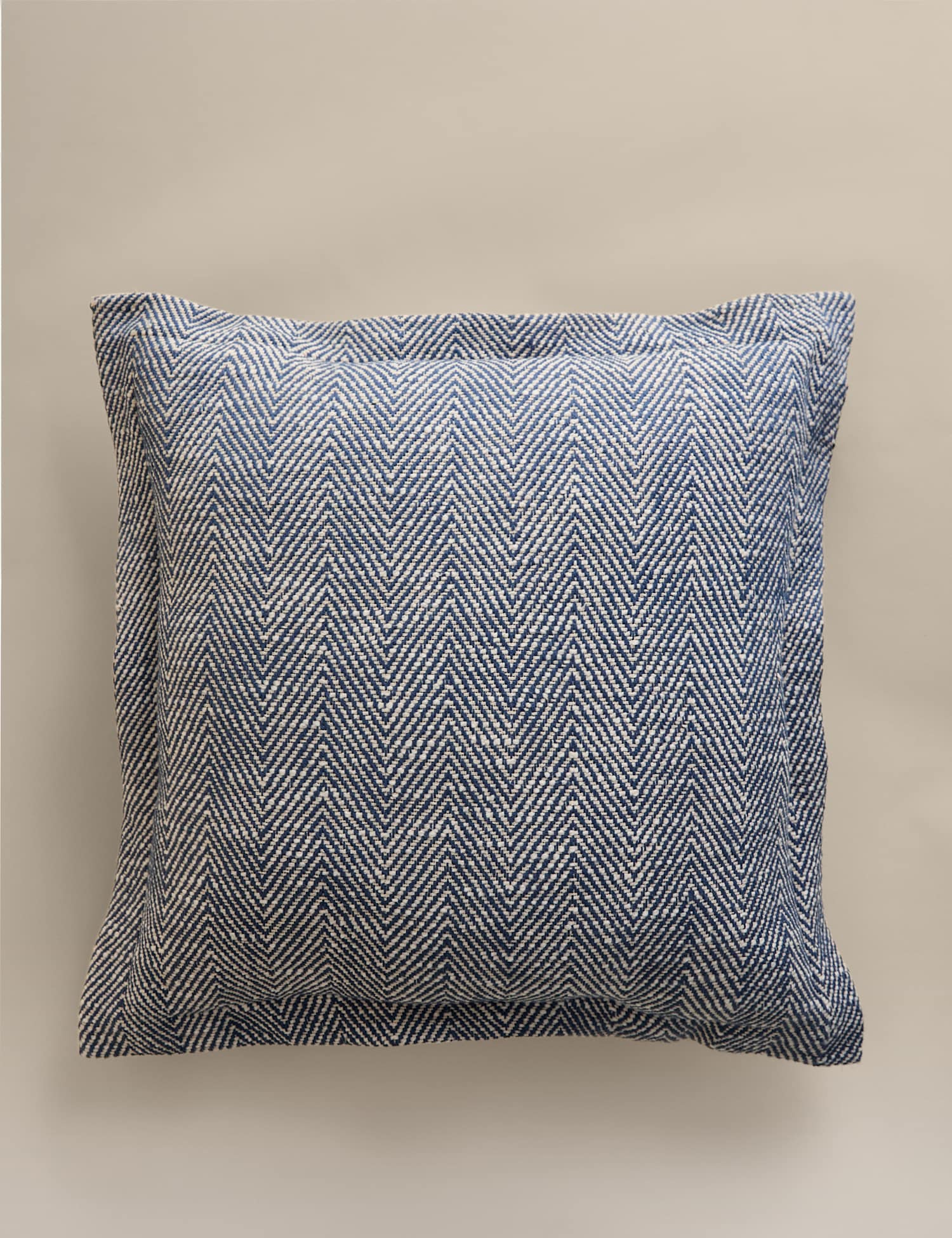M&S Pure Cotton Herringbone Cushion Slate Blue