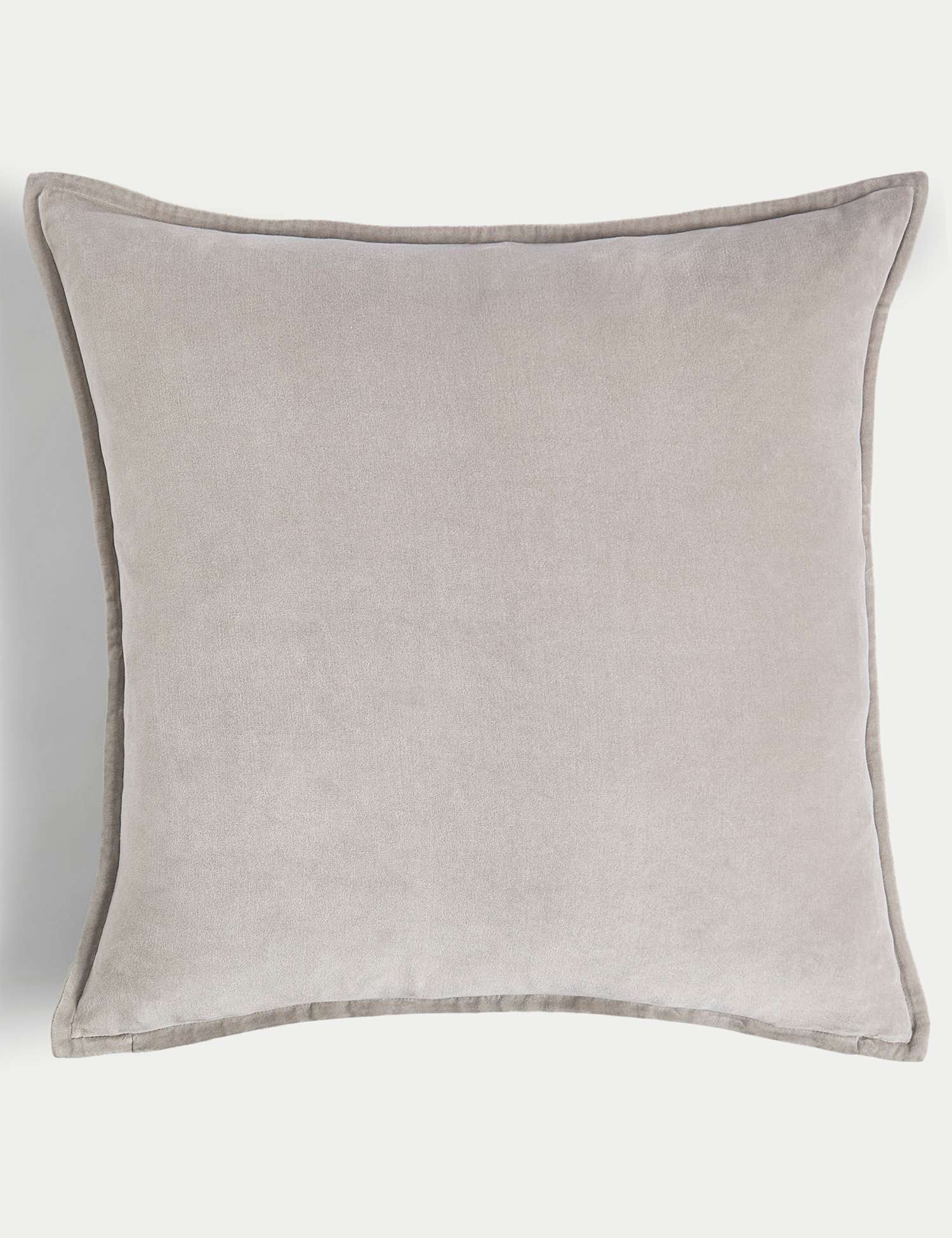 M&S Pure Cotton Velvet Large Cushion Grey