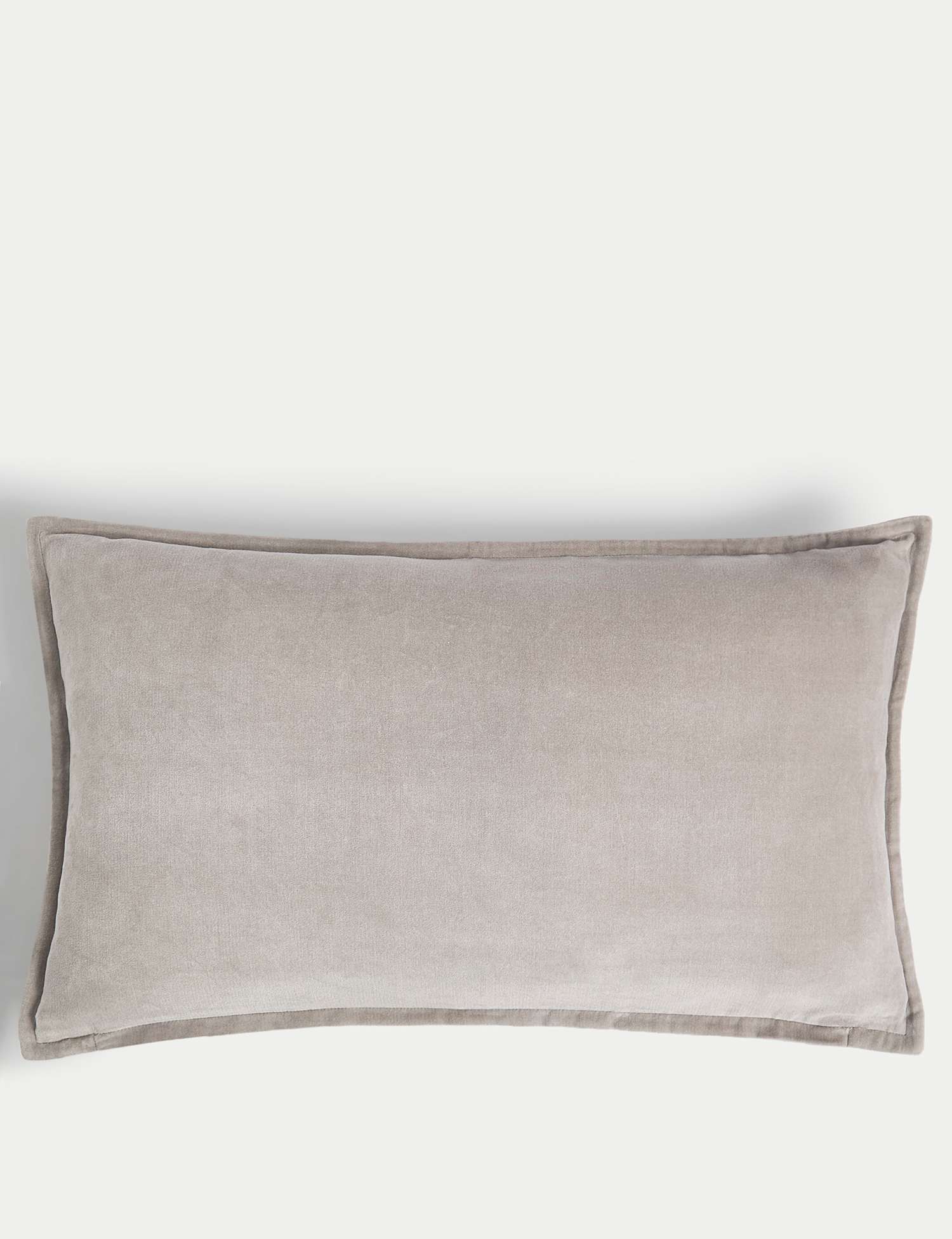 M&S Pure Cotton Velvet Bolster Cushion Grey