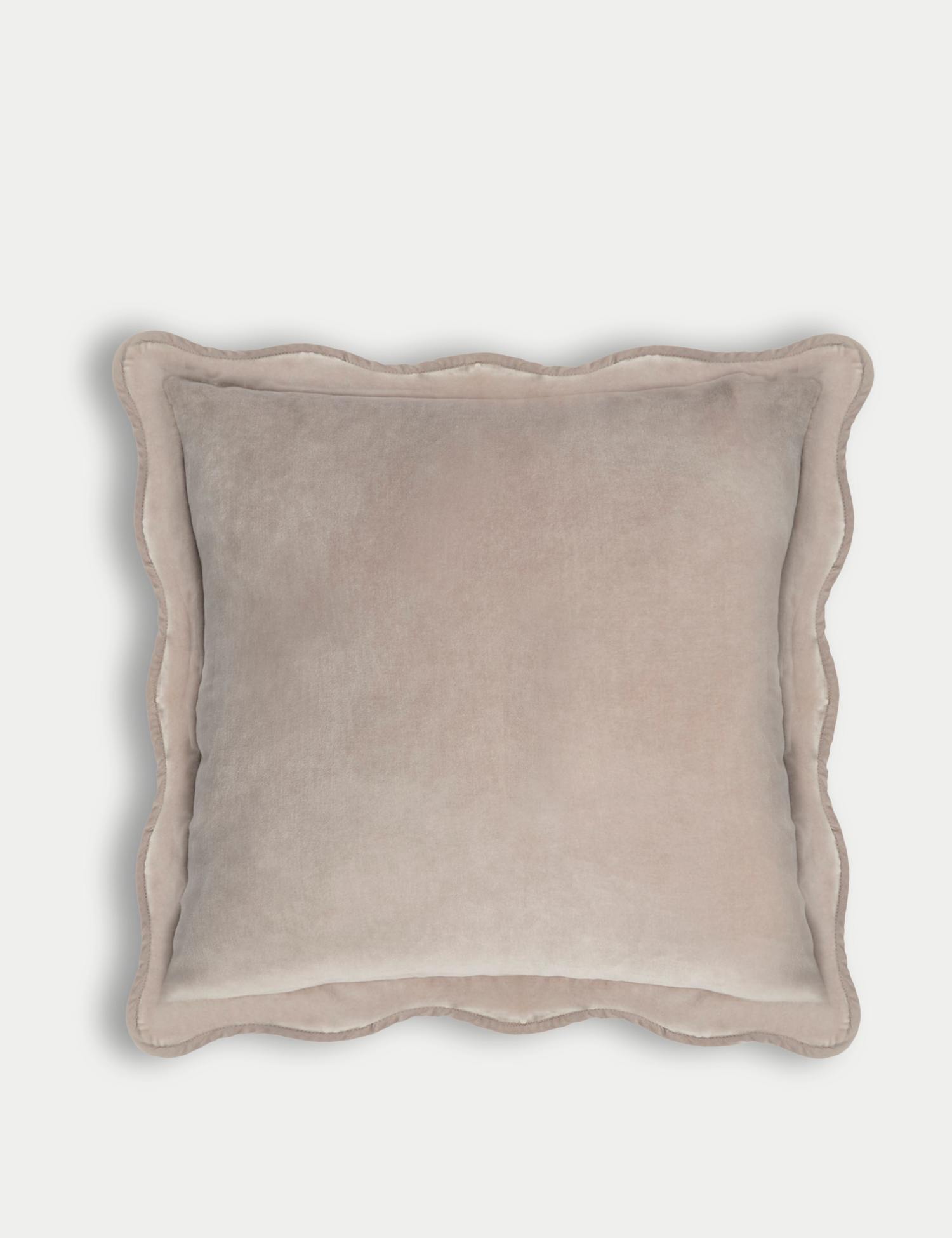 M&S Velvet Scallop Cushion Grey