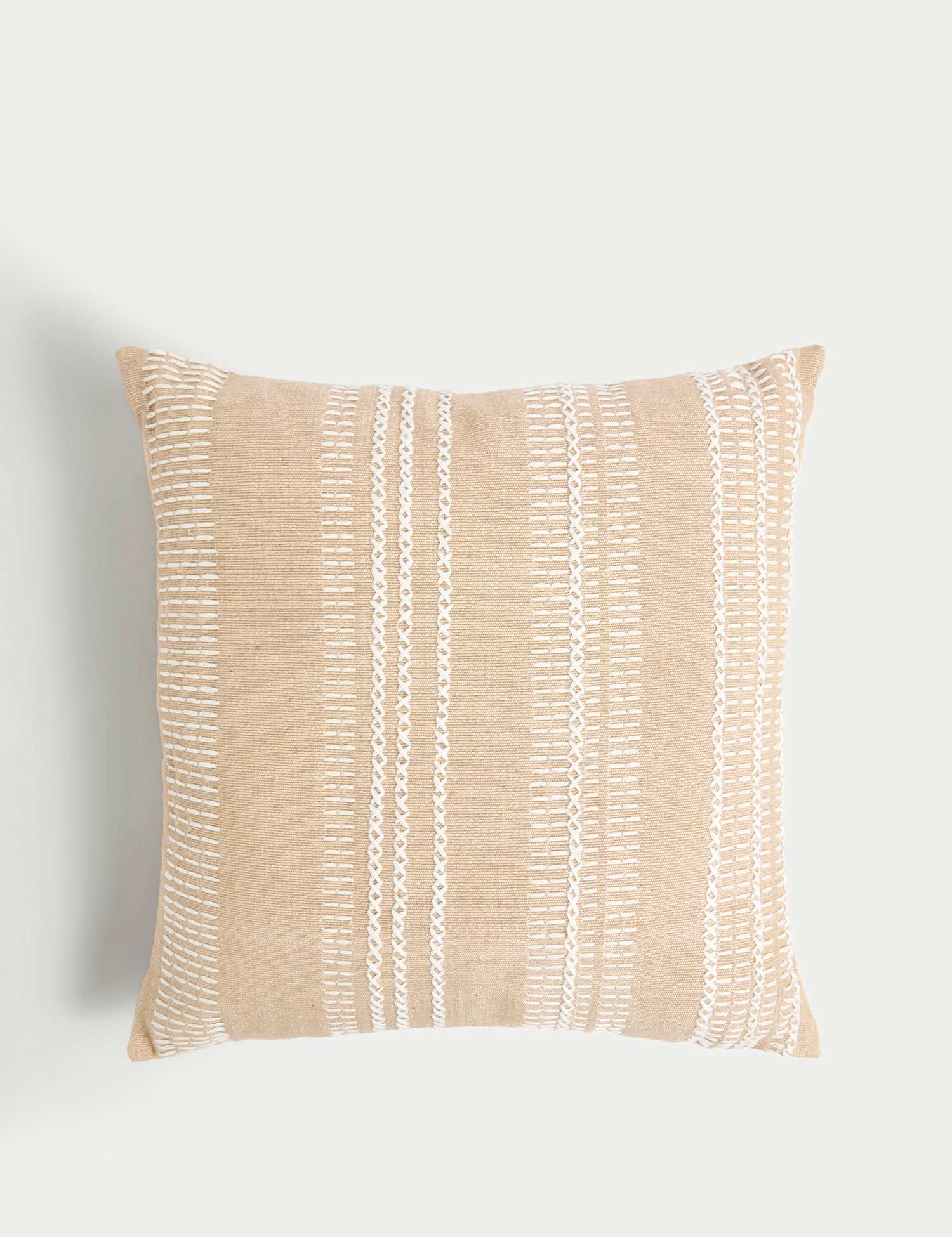 M&S Pure Cotton Embroidered Cushion Neutral