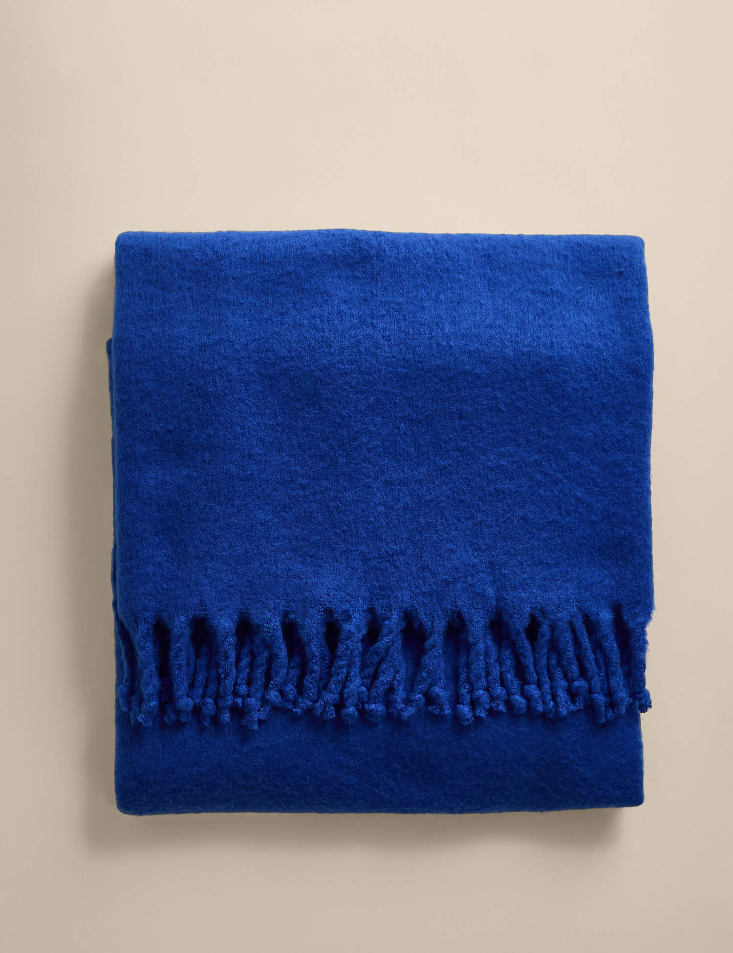 M&S Faux Mohair Throw Bright Blue