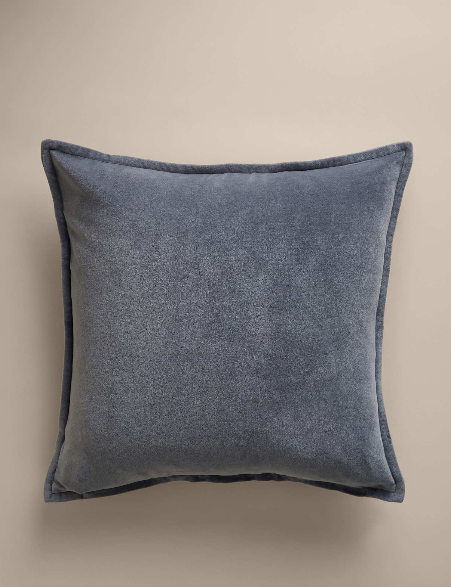 M&S Pure Cotton Velvet Cushion Cover Slate Blue