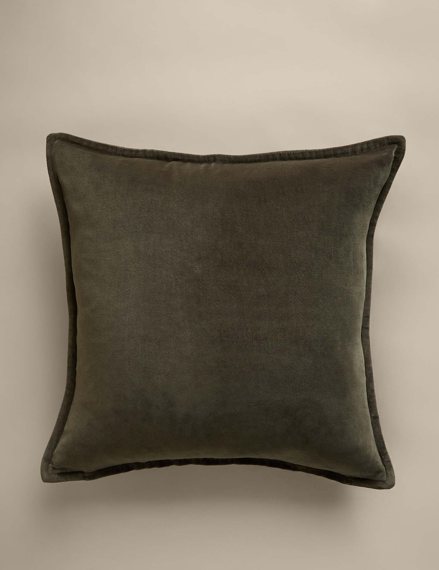 M&S Pure Cotton Velvet Cushion Cover Dusty Green
