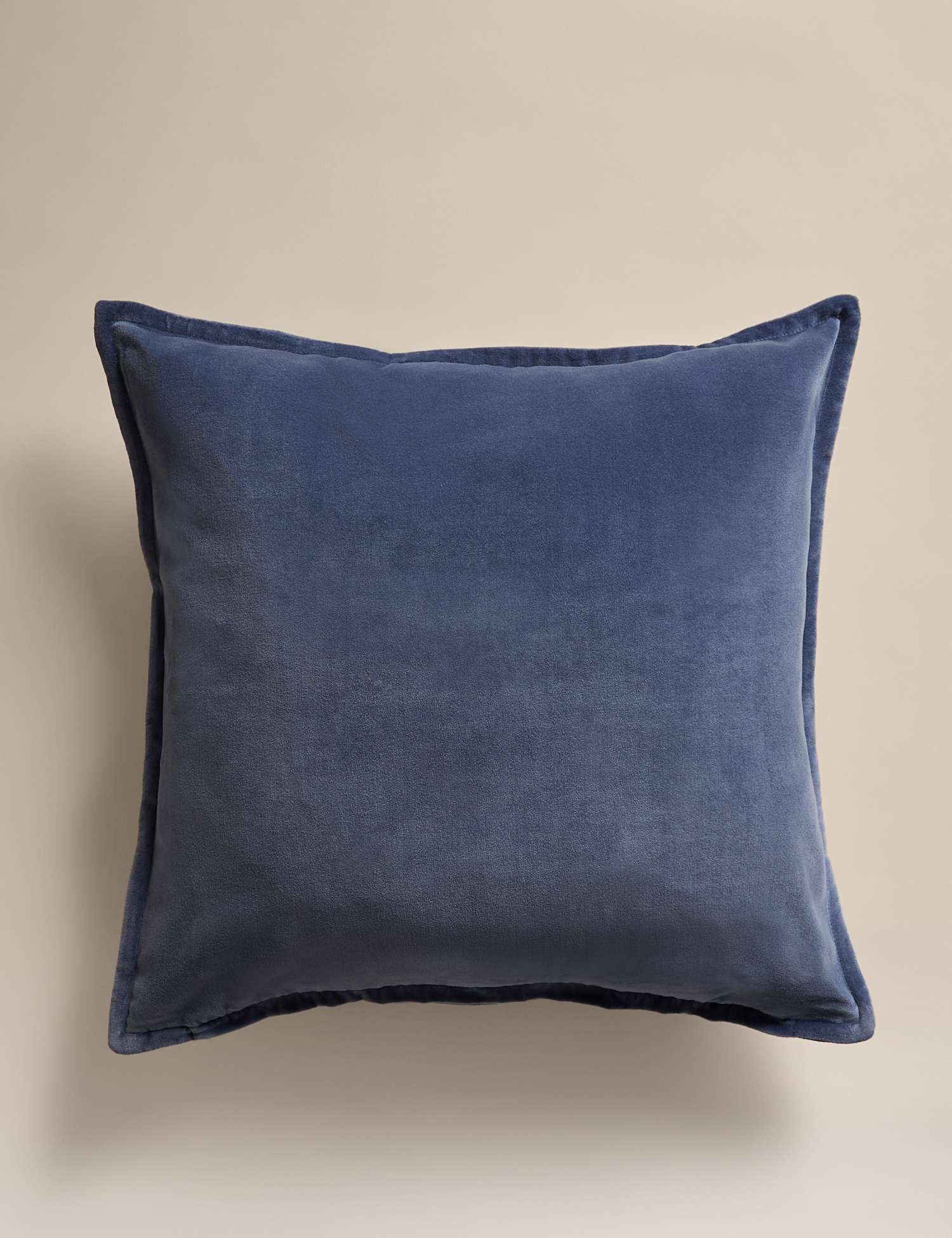 M&S Pure Cotton Velvet Cushion Slate Blue