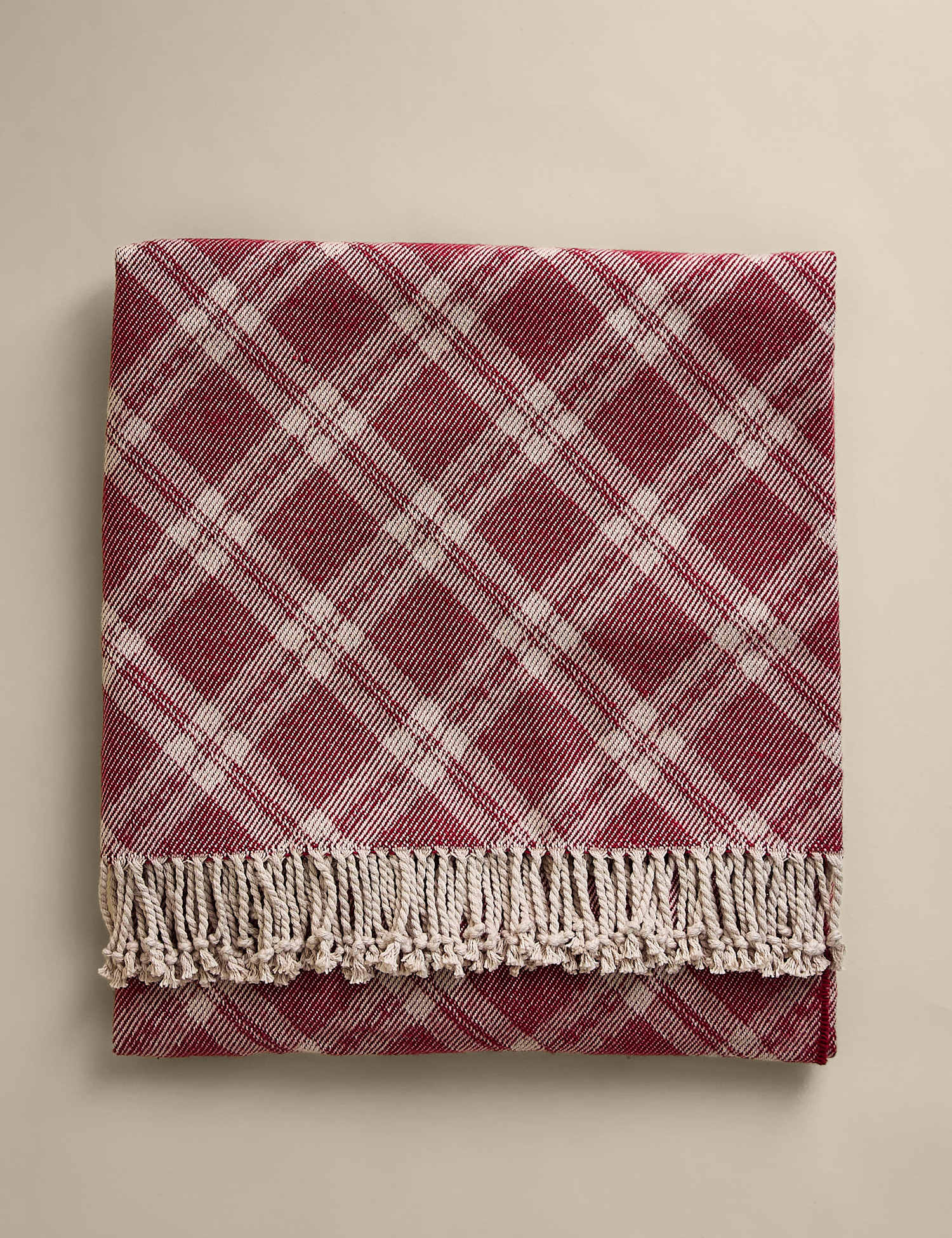 M&S Christmas Check Throw Red Mix