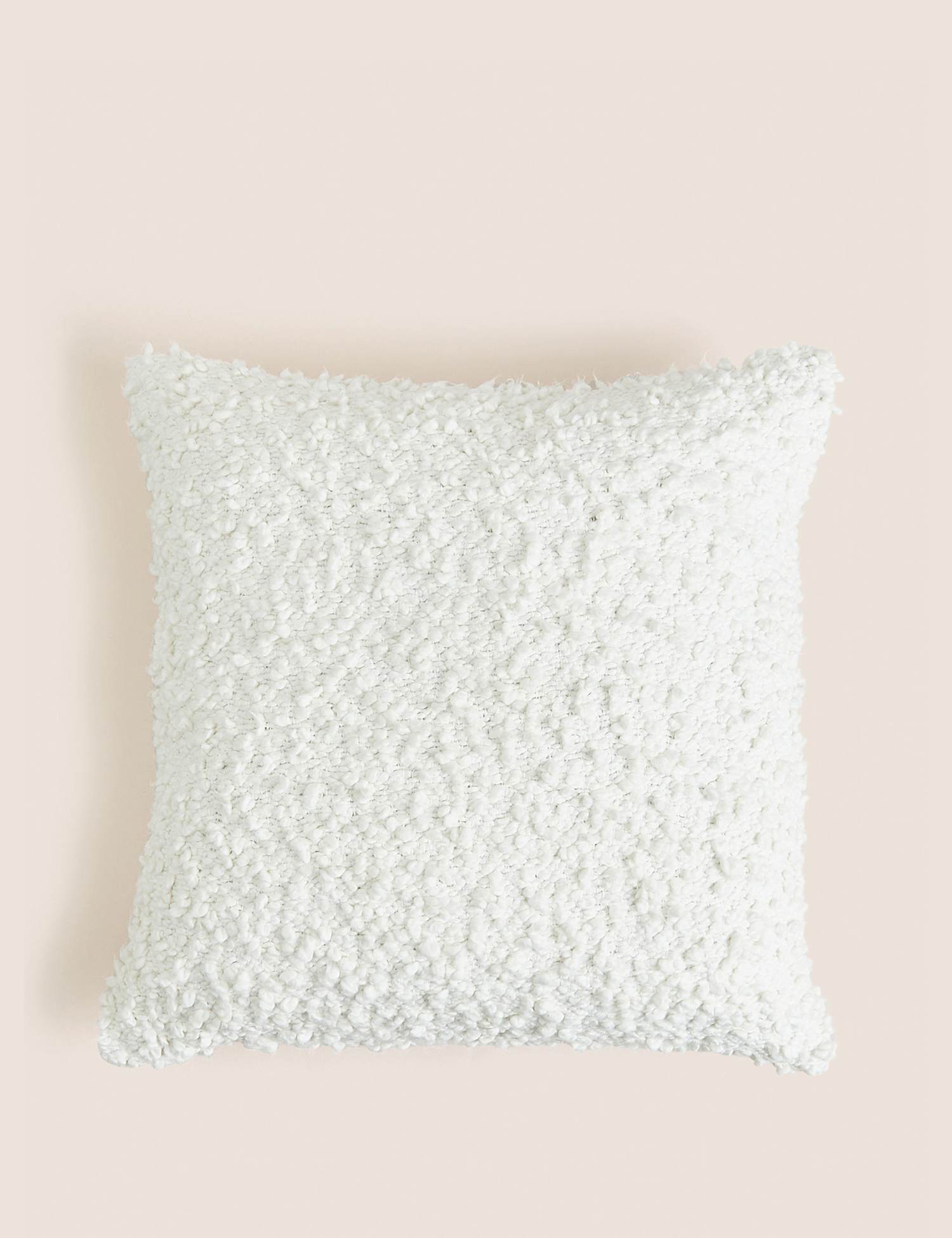M&S Pure Cotton Boucle Cushion Cream