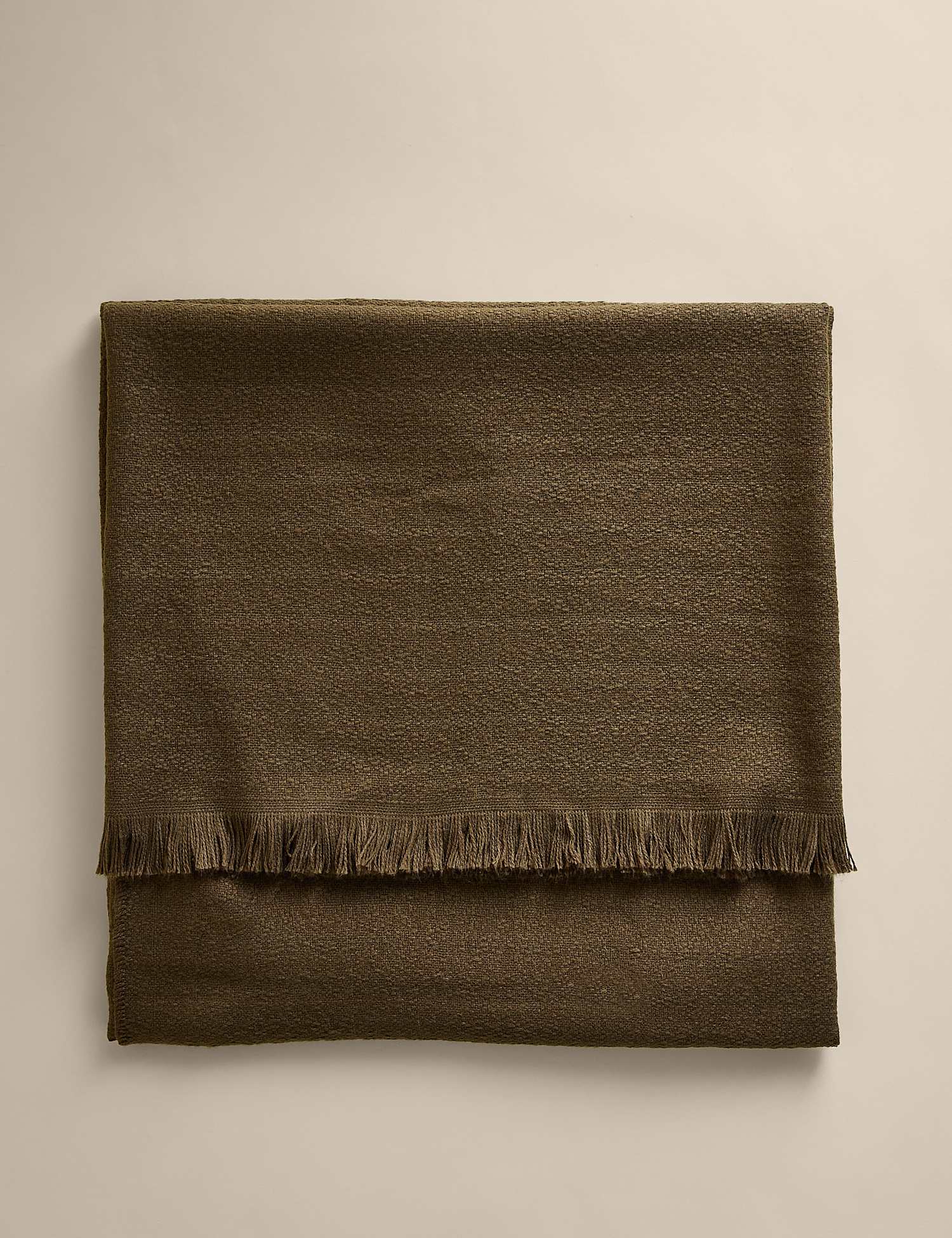 M&S Soft Textured Throw Khaki