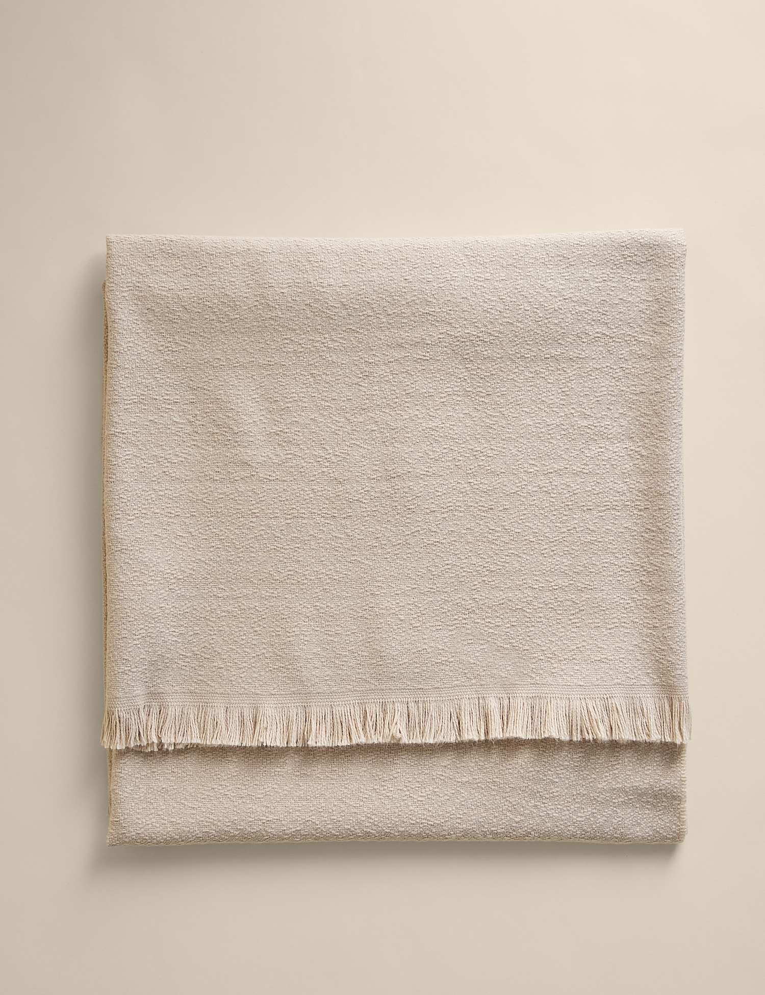M&S Soft Textured Throw Biscuit