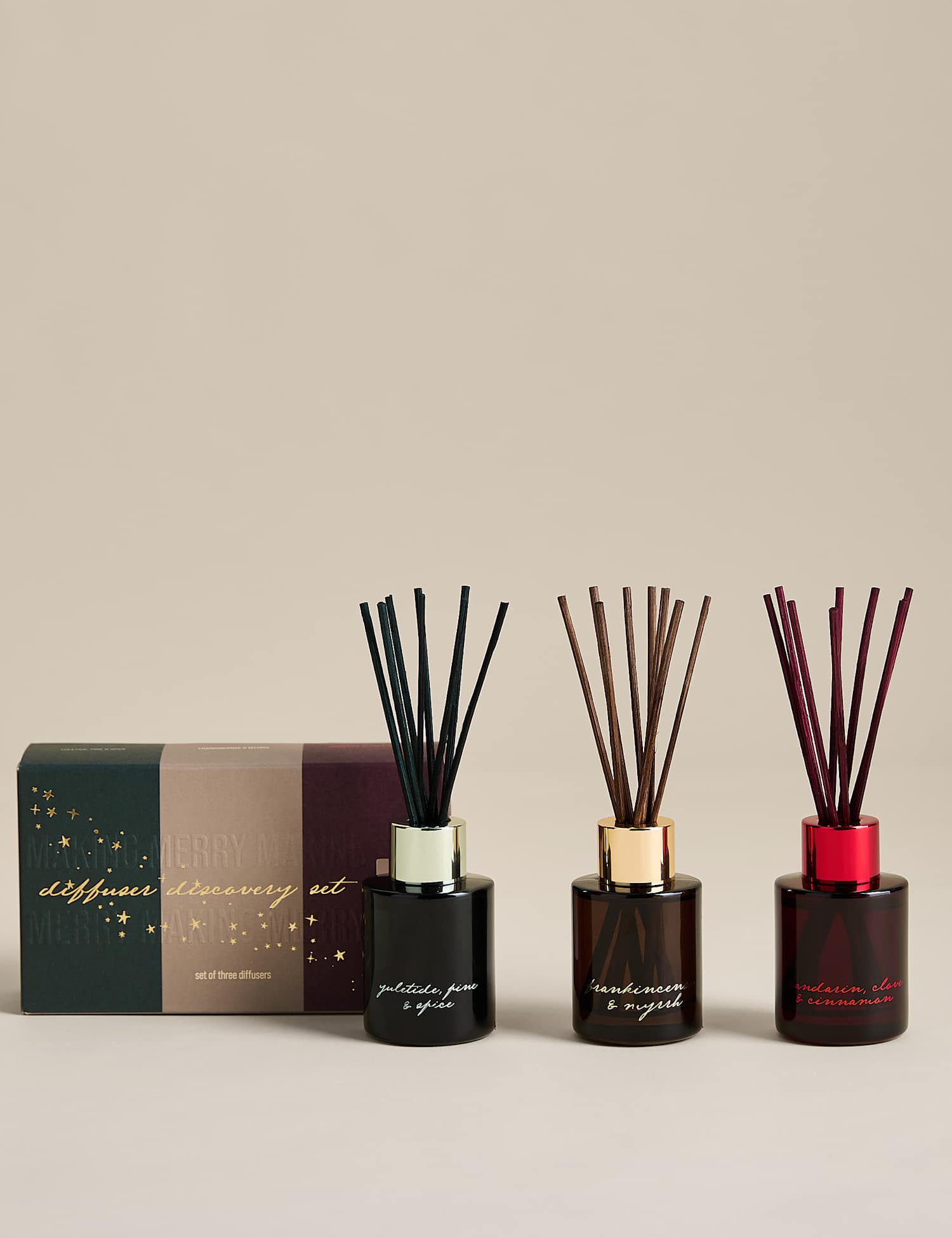 M&S Set of 3 Mini Diffusers Gift Set Red Mix