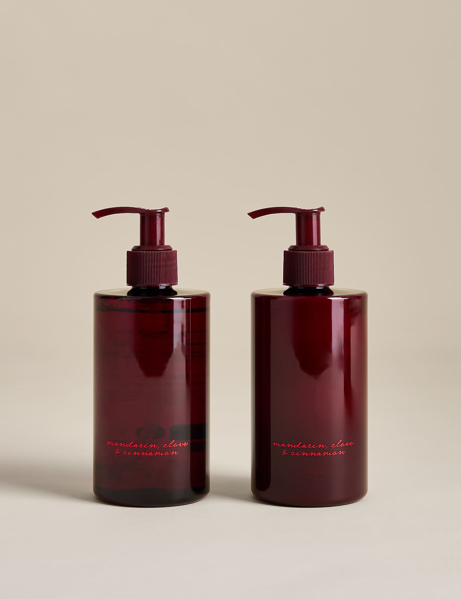 M&S Mandarin Clove & Cinnamon Hand Wash & Lotion Red Mix