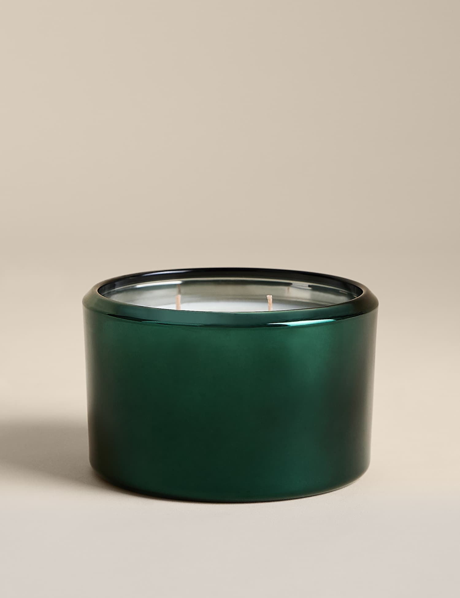 M&S Yuletide Pine & Spice Large 3 Wick Candle Green Mix