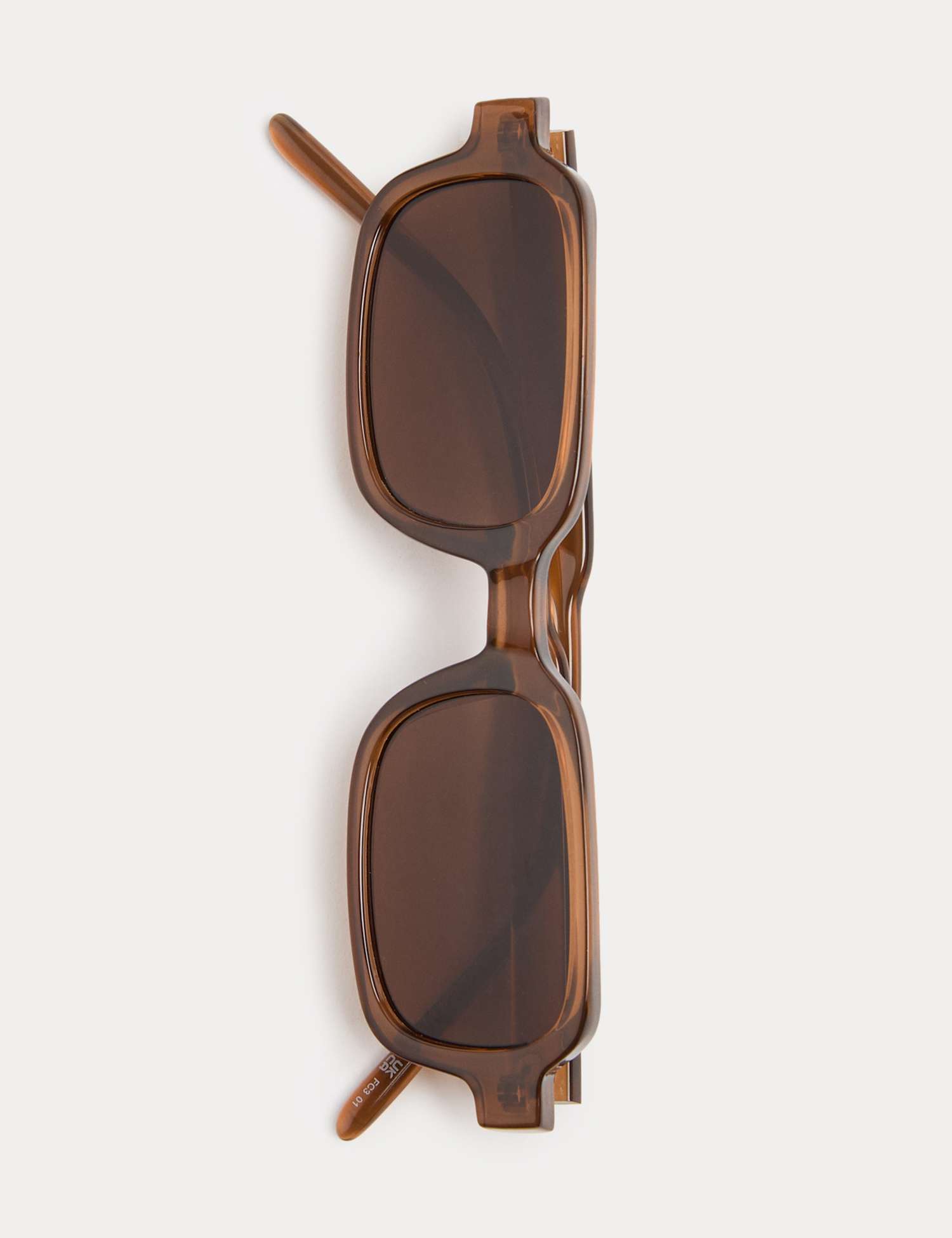 M&S Metal Lugged Rectangle Sunglasses Brown
