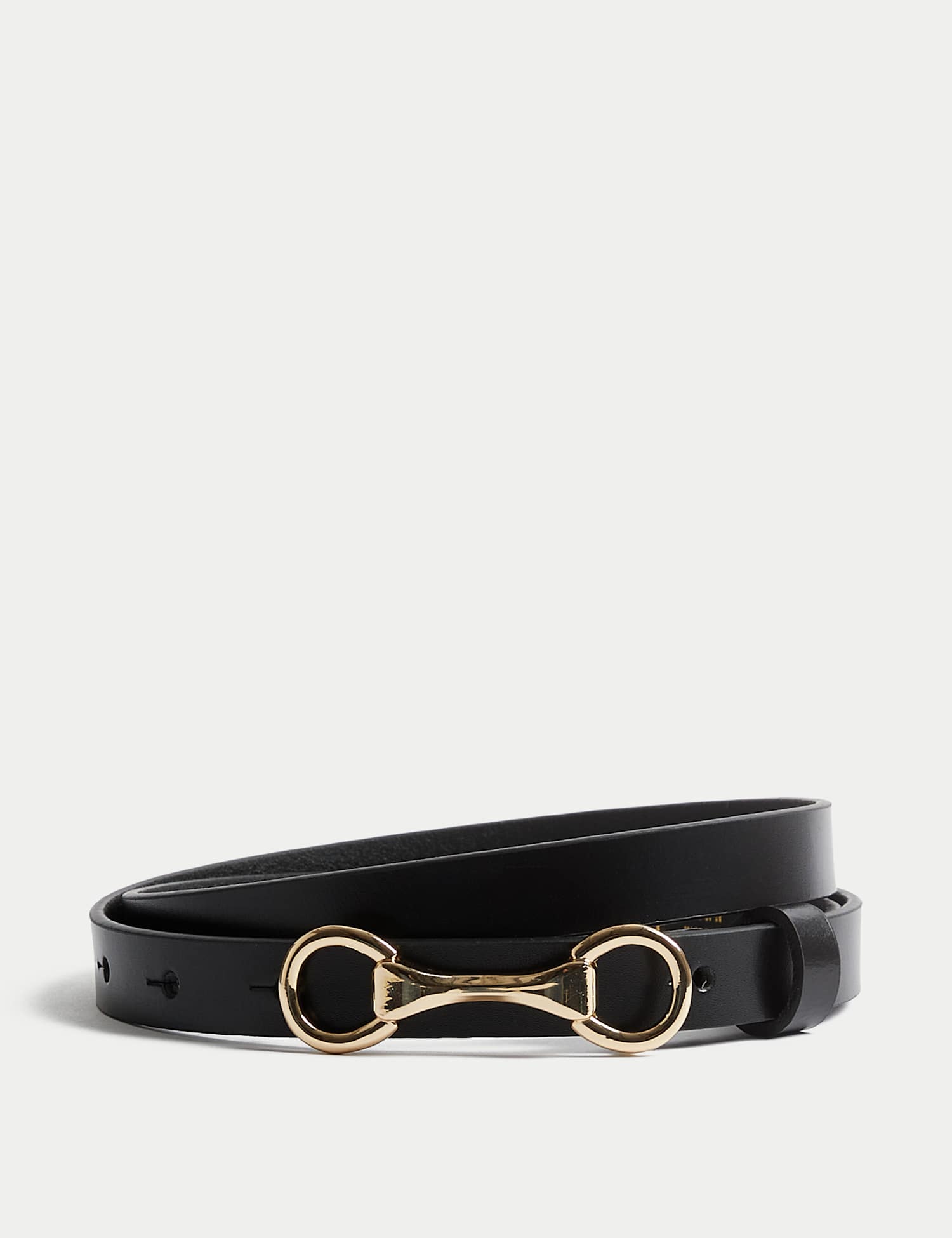 M&S Leather Snaffle Waist Belt Black