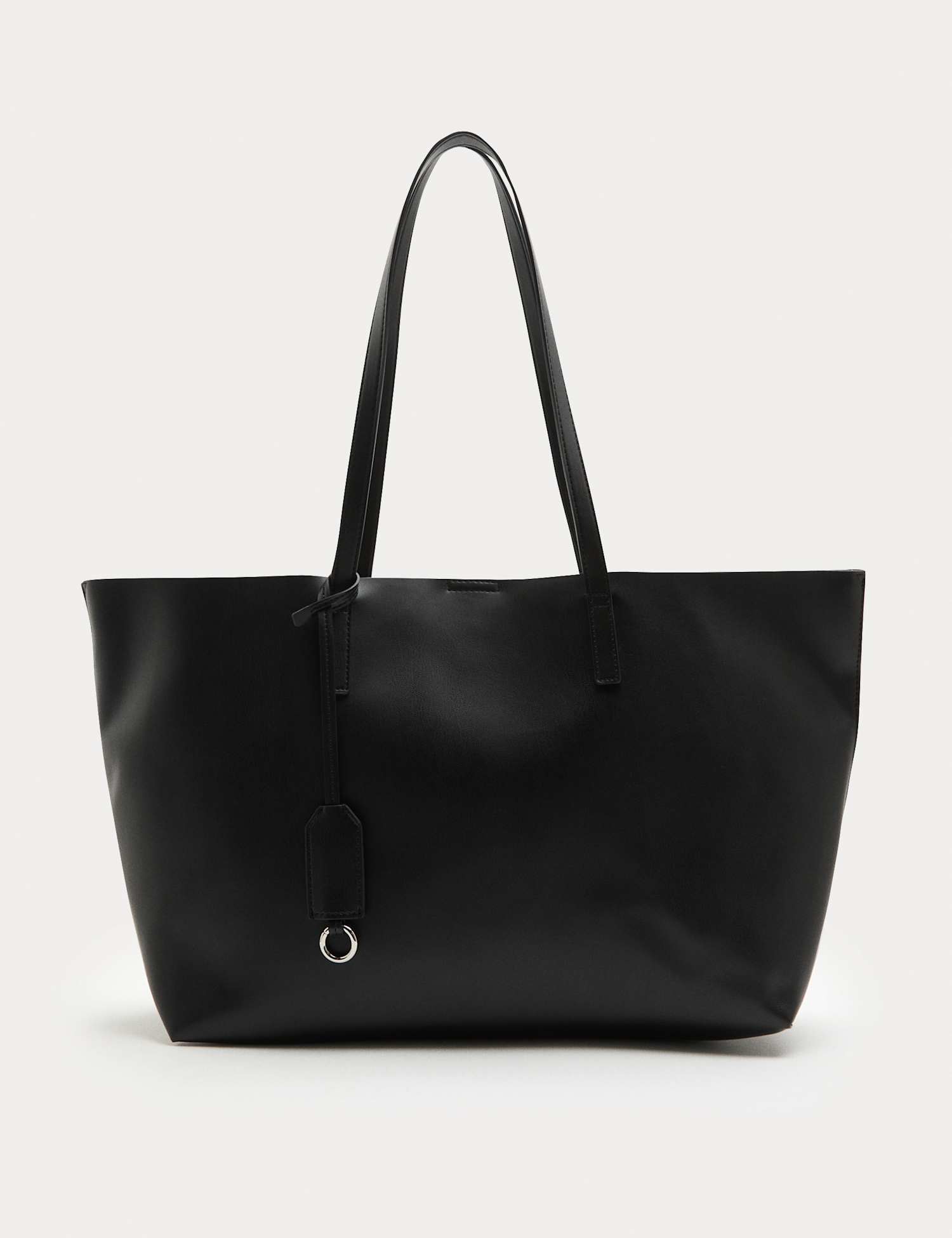 M&S Faux Leather Shopper Black