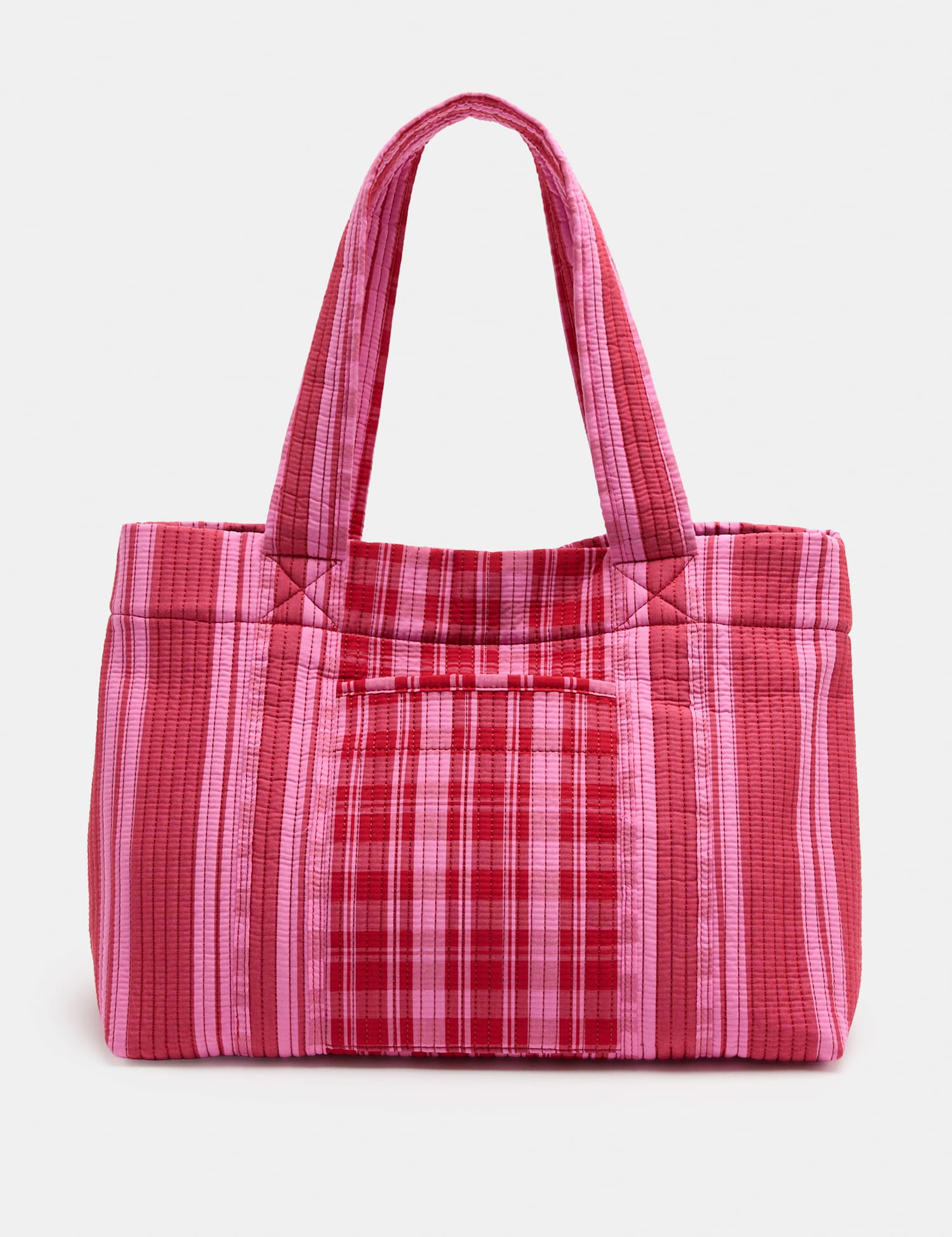 M&S Gingham Shopper Red Mix