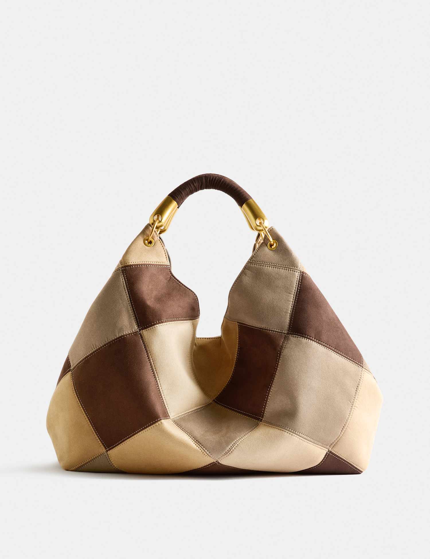 M&S Patchwork Slouchy Shoulder Bag Multi
