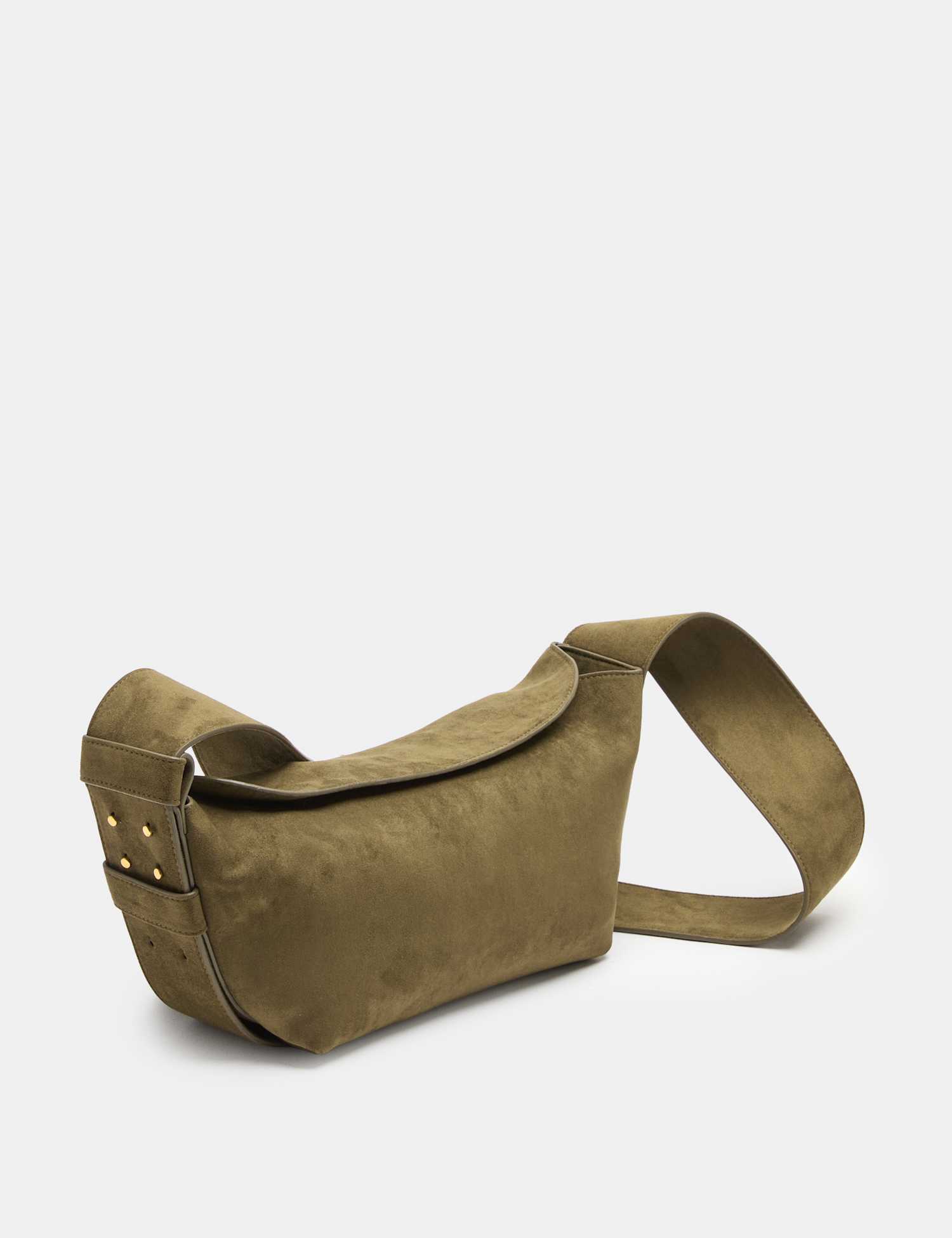M&S Suedette Sling Shoulder Bag Khaki