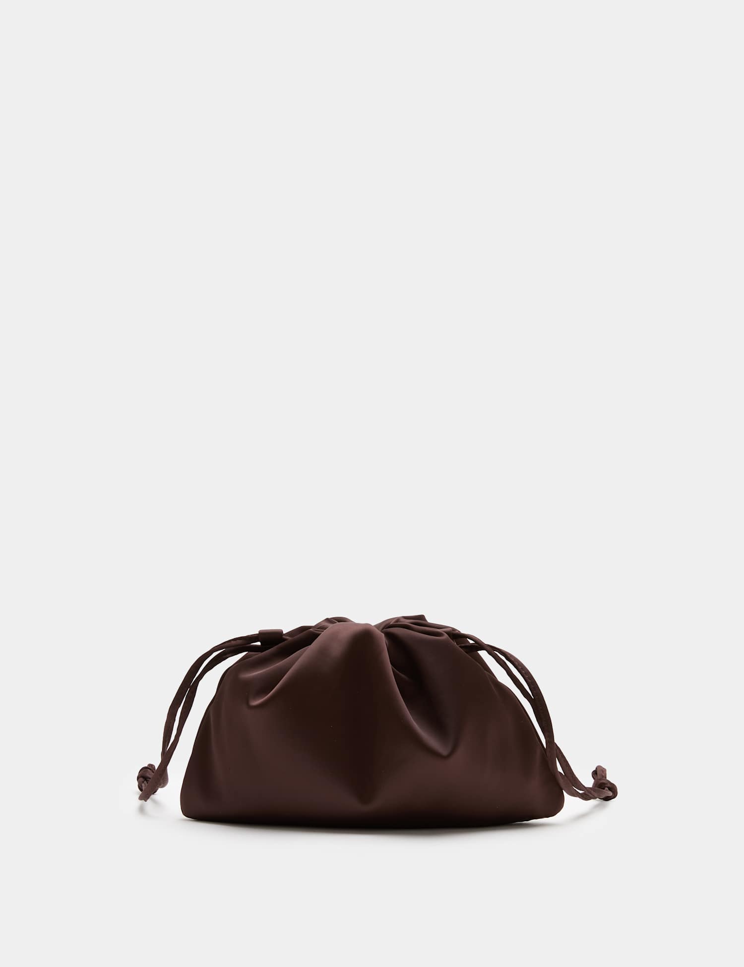 M&S Satin Drawstring Pouch Chocolate