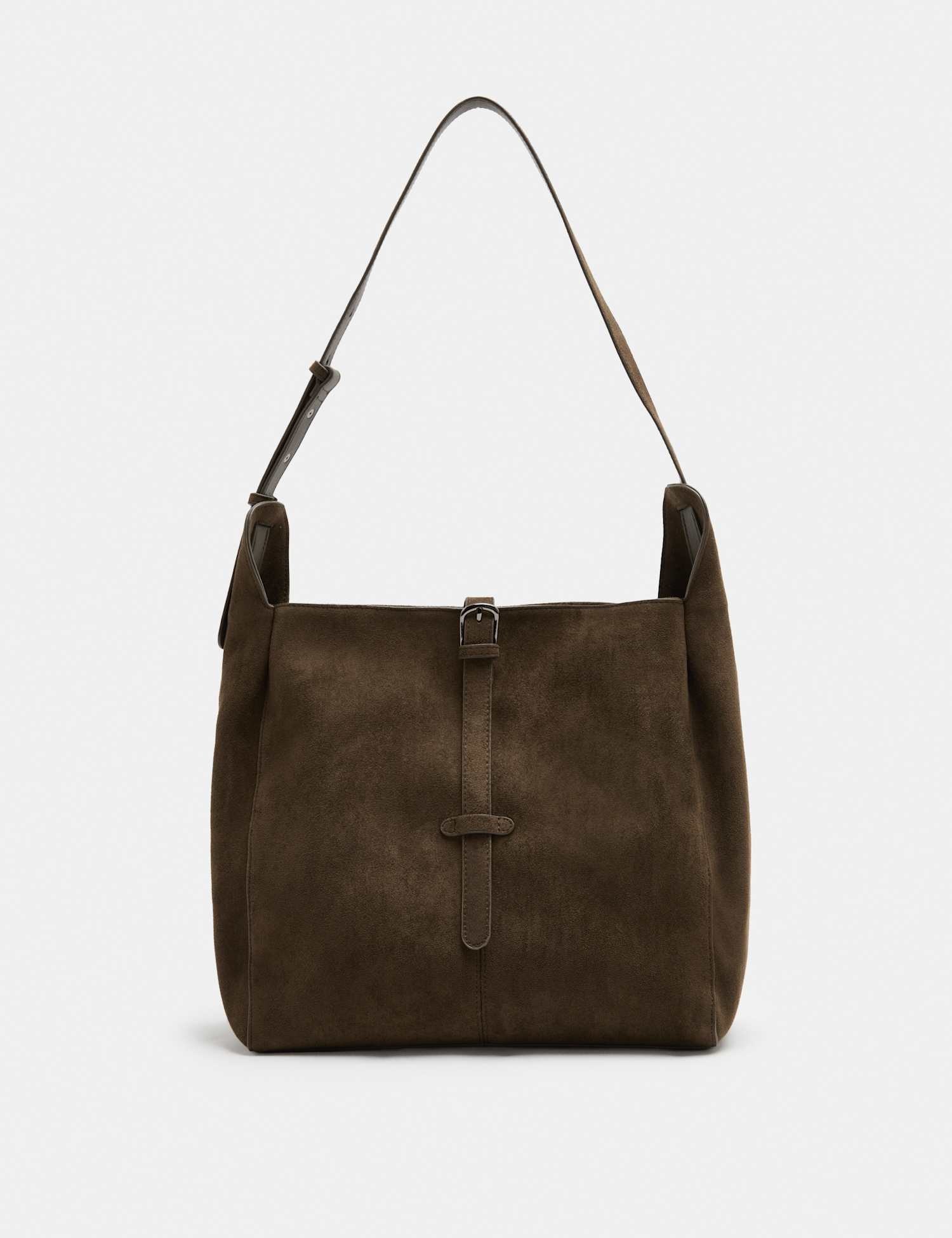 M&S Buckle Detail Zip Shoulder Bag Khaki