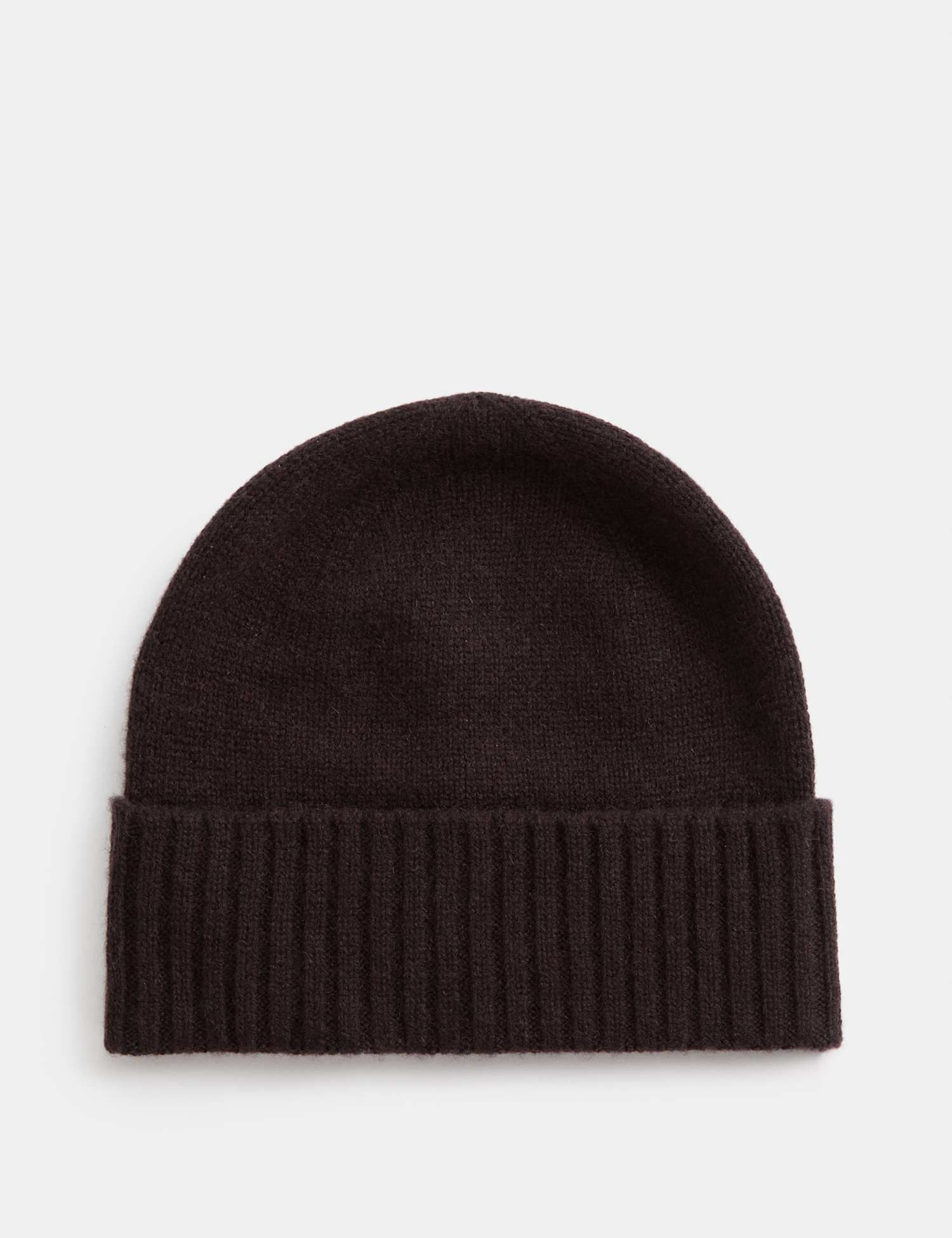 M&S Pure Cashmere Beanie Hat Chocolate