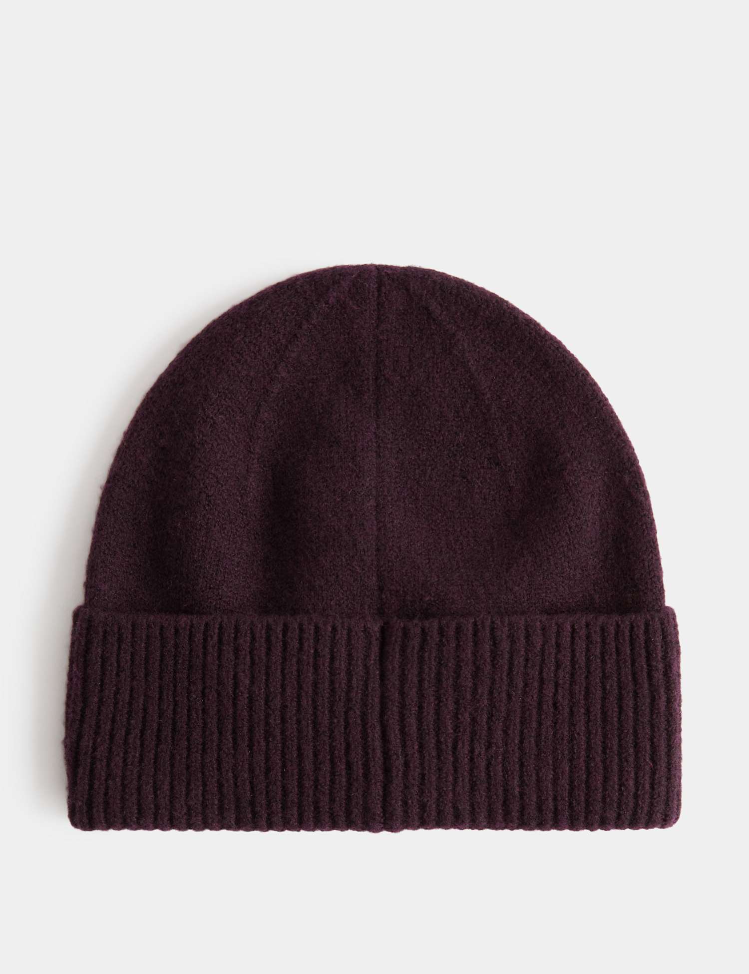 M&S Knitted Beanie Hat Aubergine