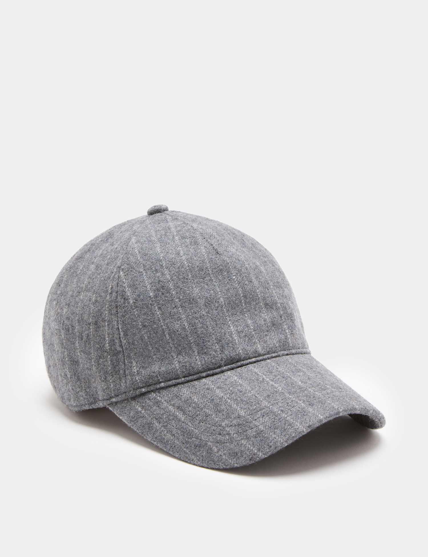 M&S Wool Blend Pinstripe Baseball Cap Grey Mix