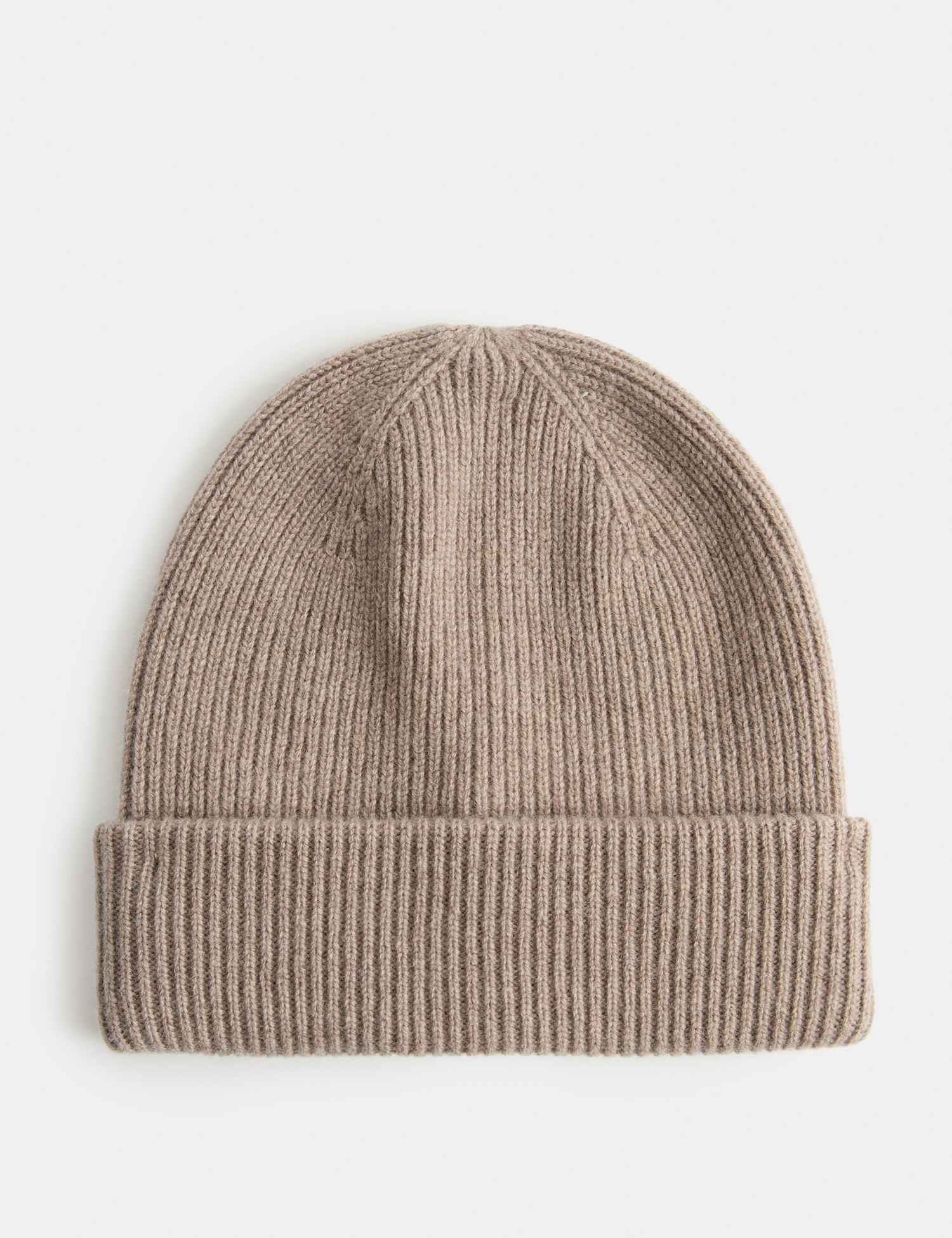 M&S Wool Rich Beanie with Cashmere Taupe
