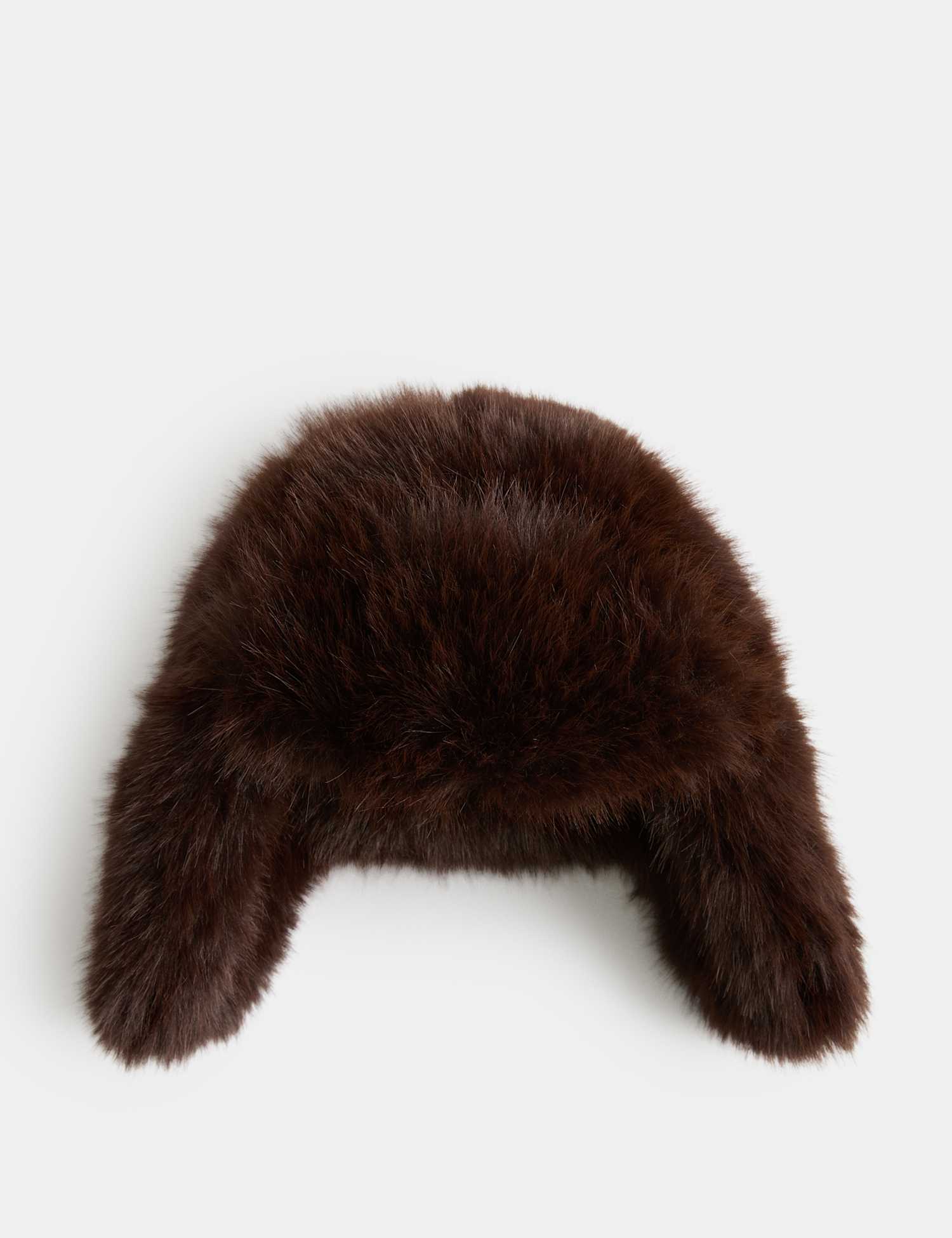 M&S Faux Fur Lined Turn Up Trapper Hat Brown Mix