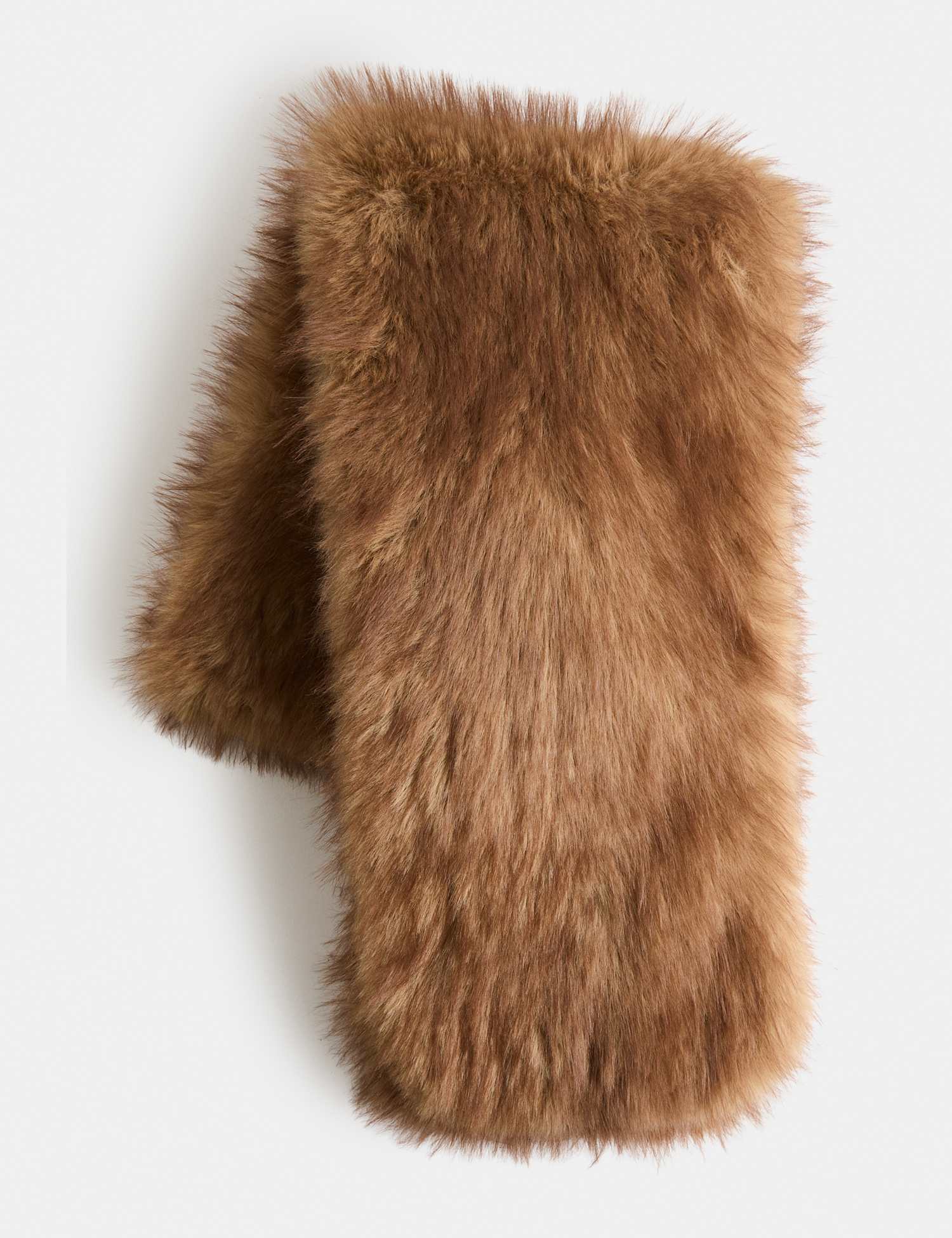M&S Faux Fur Scarf Light Brown