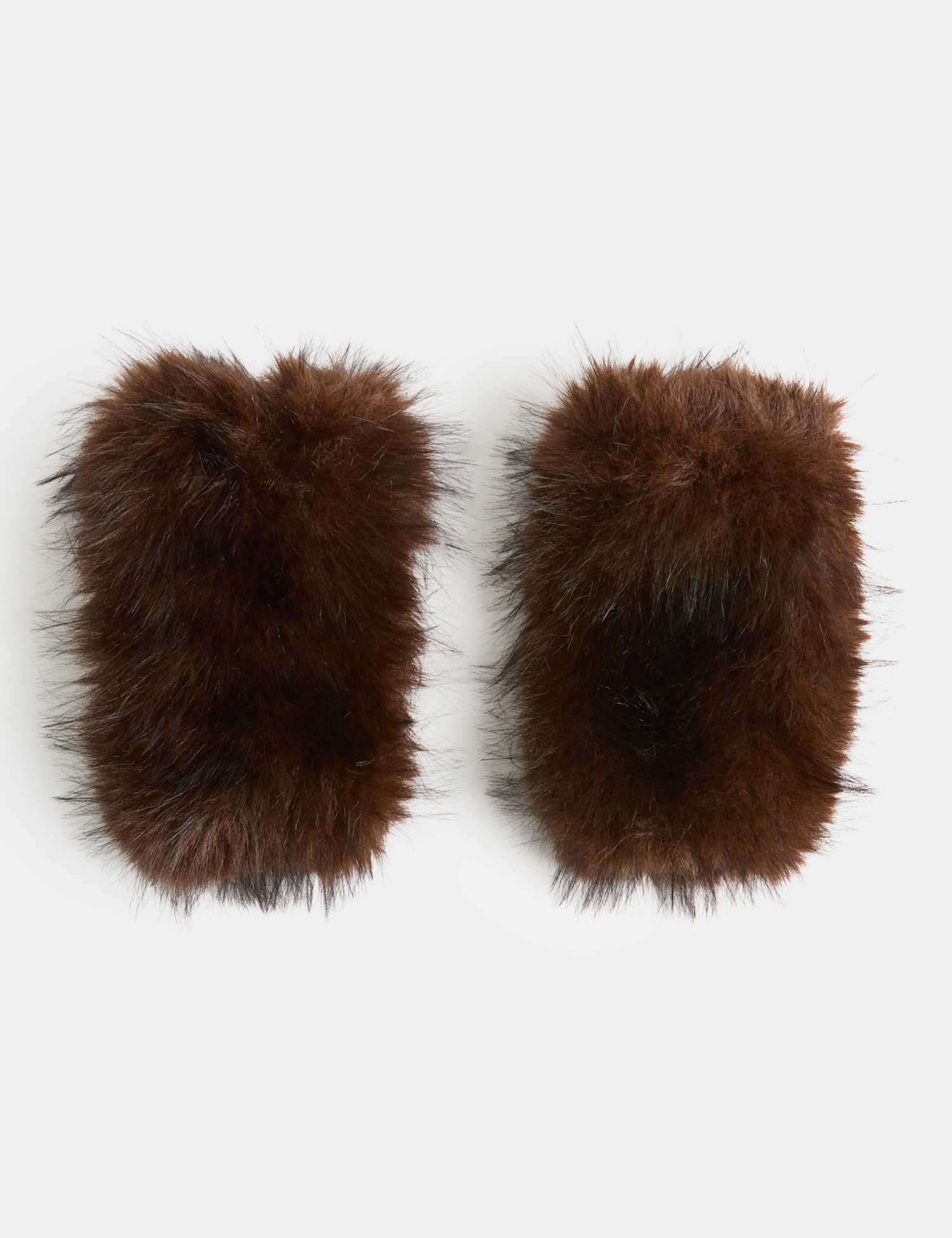 M&S Faux Fur Cuffs Brown