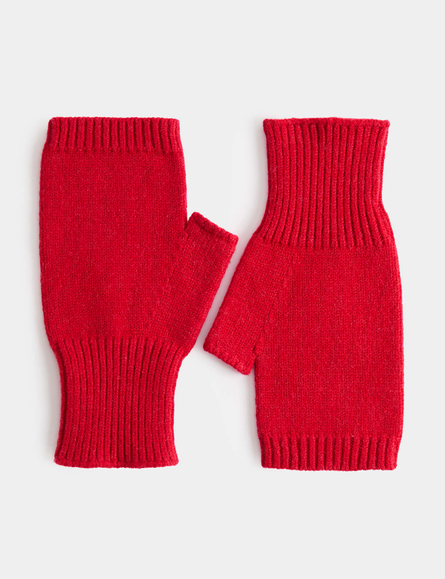 M&S Knitted Fingerless Gloves Red