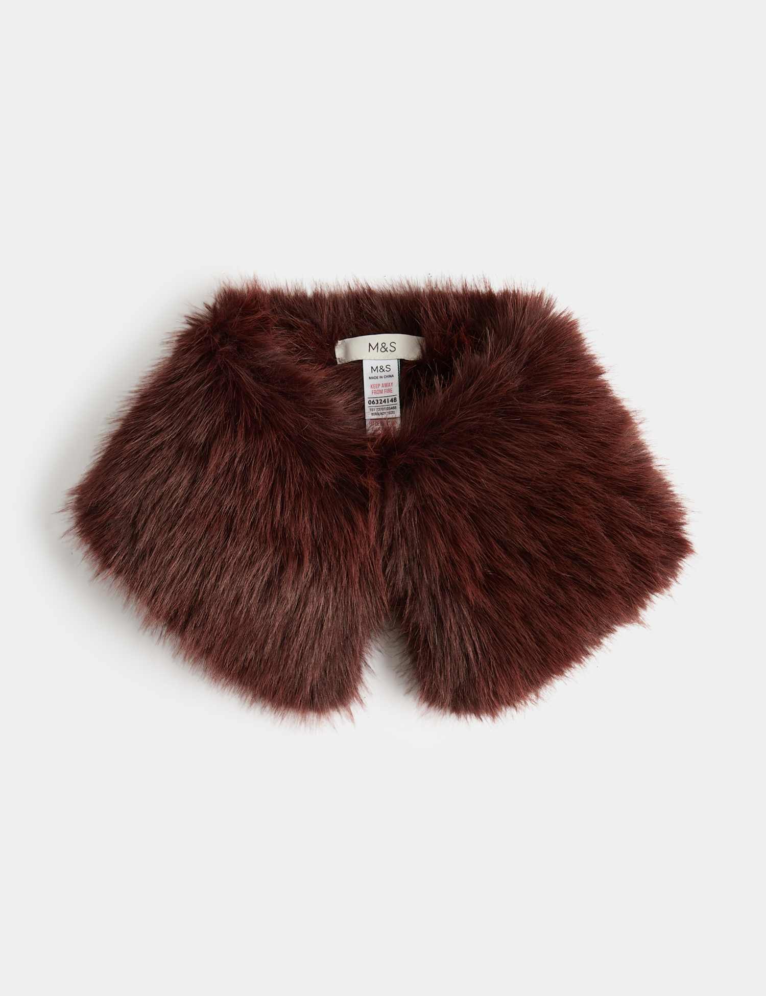 M&S Faux Fur Collar Burgundy