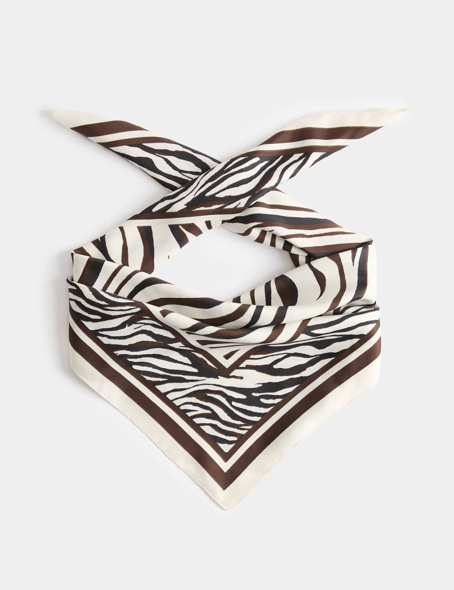 M&S Satin Printed Scarf Black Mix