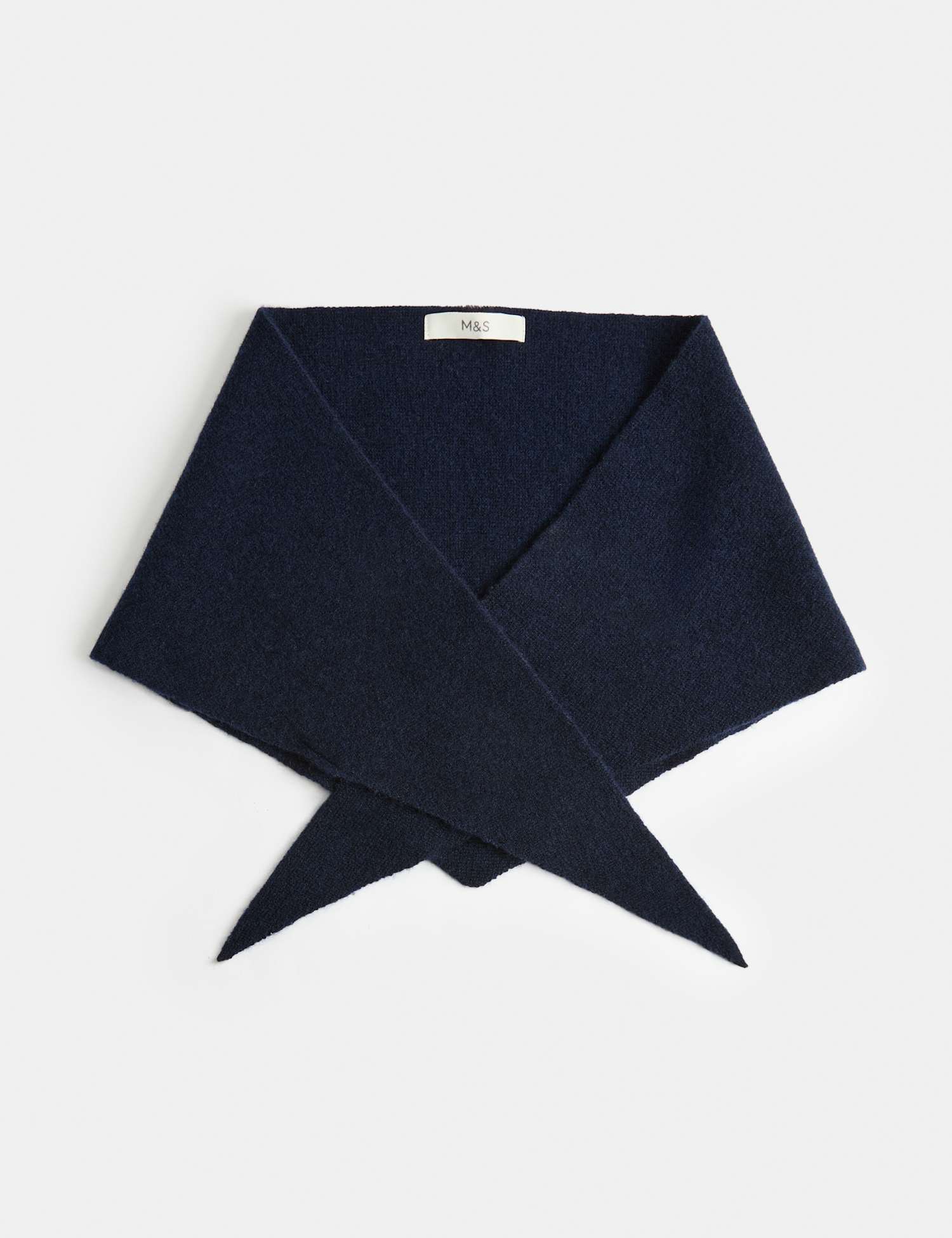M&S Wool Rich Triangle Scarf Navy