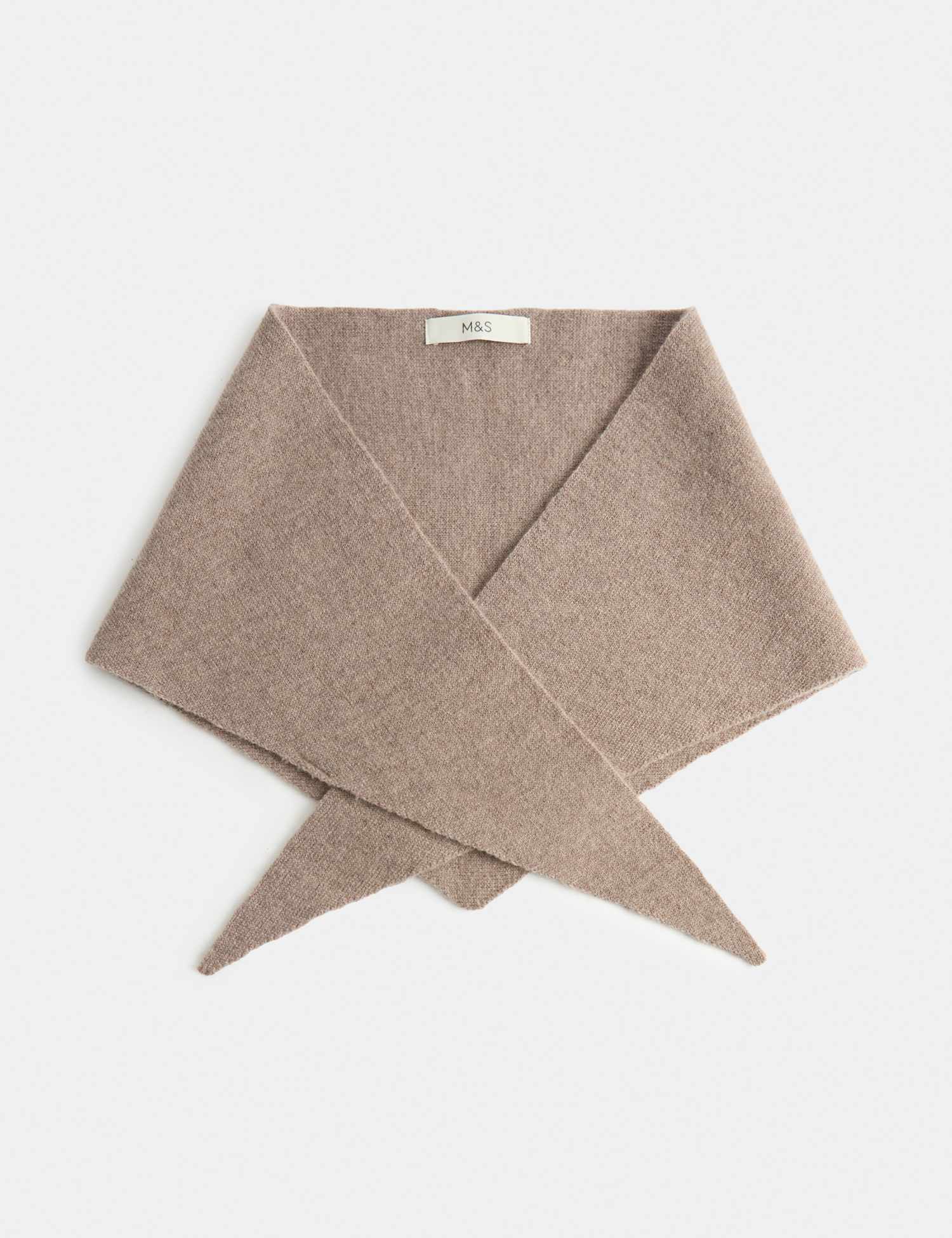 M&S Wool Rich Triangle Scarf Taupe