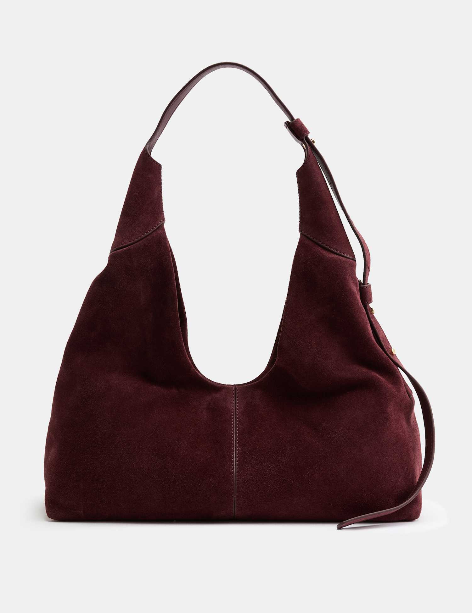 Autograph Suede Top Handle Shoulder Bag Oxblood
