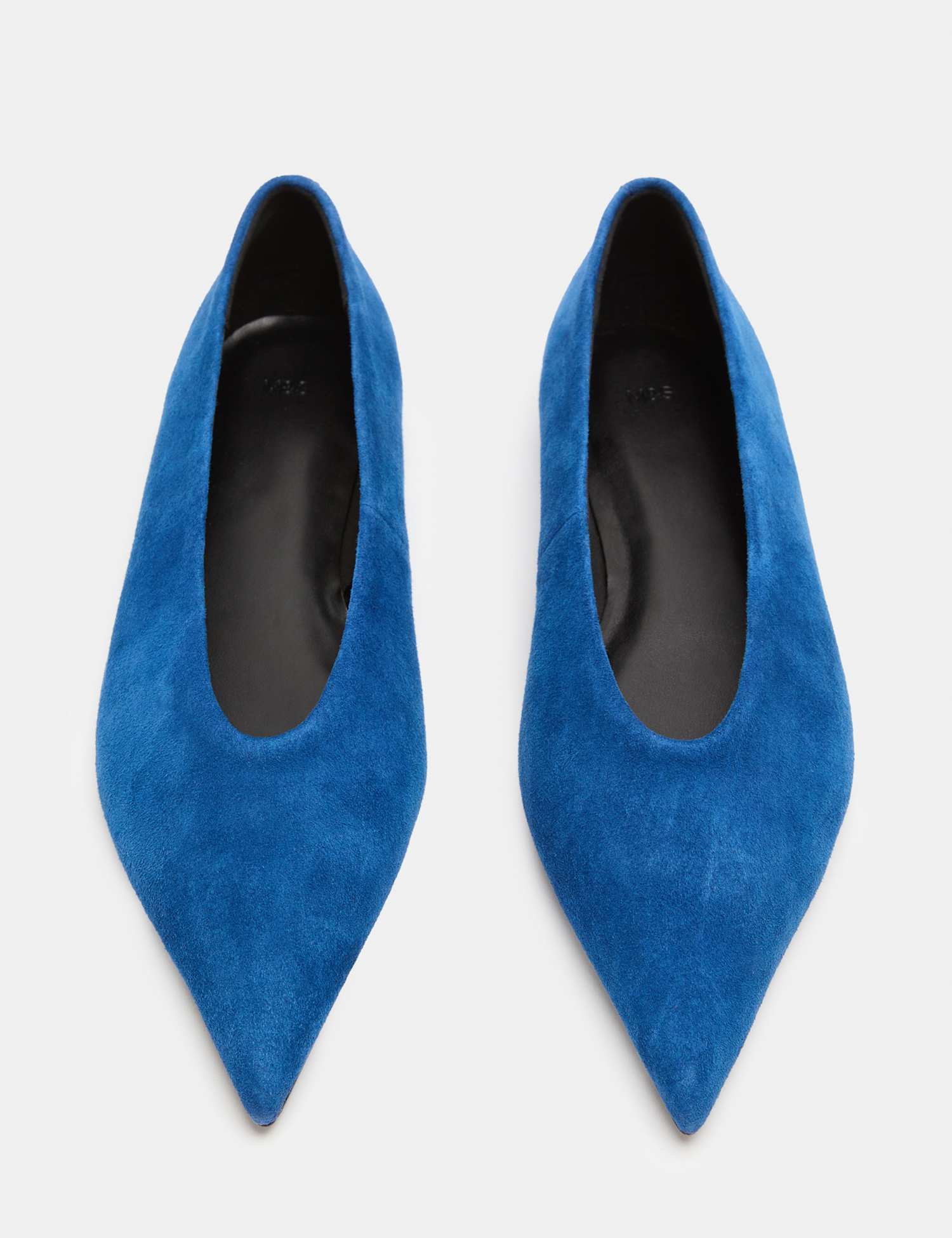 M&S Suede Pointed Toe Ballet Pump Cobalt