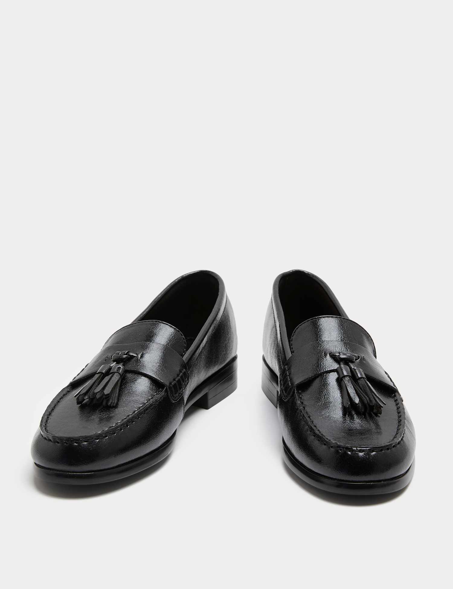 M&S Tassel Block Heel Loafers Black