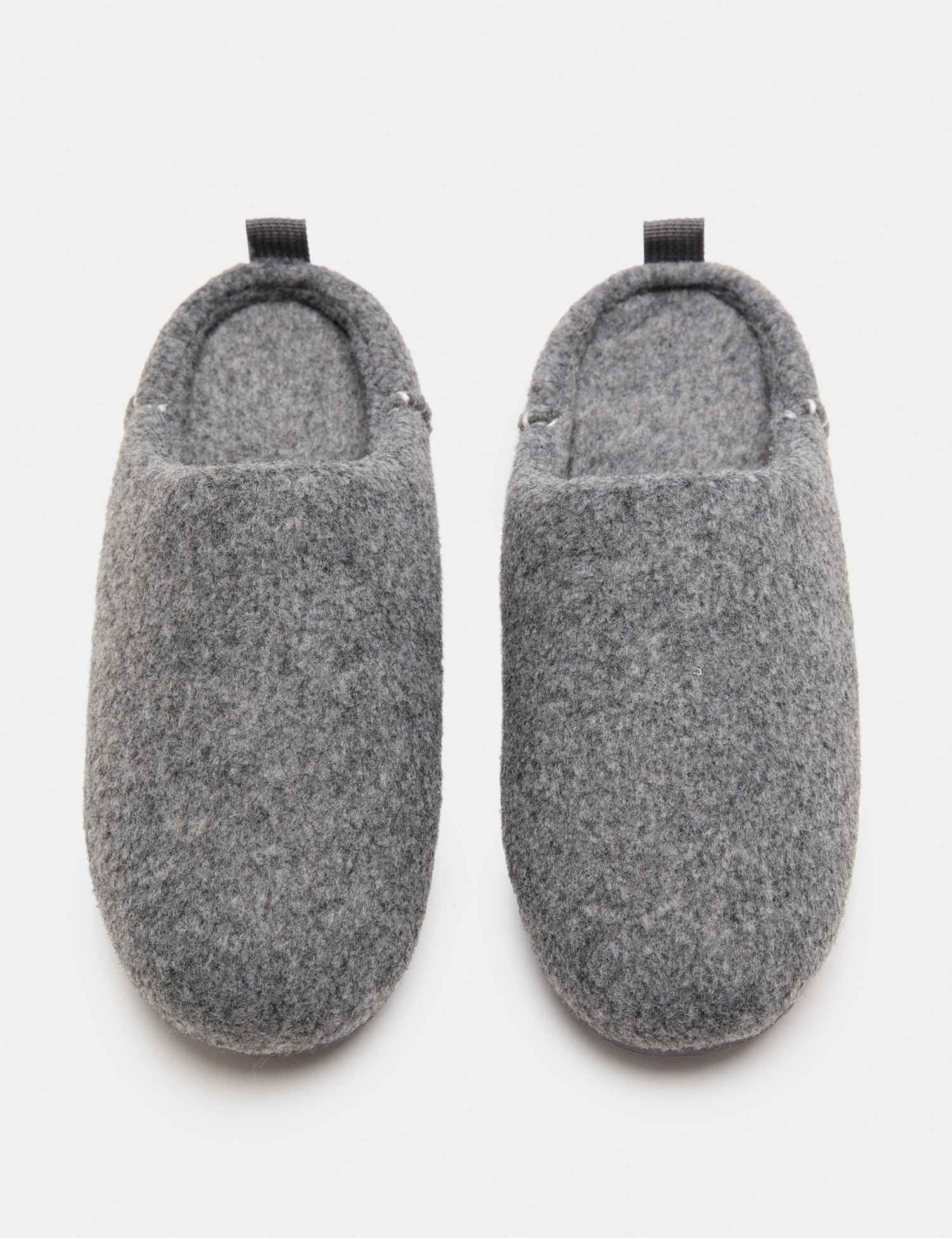 M&S Felt Back Tab Mule Slippers Dark Grey