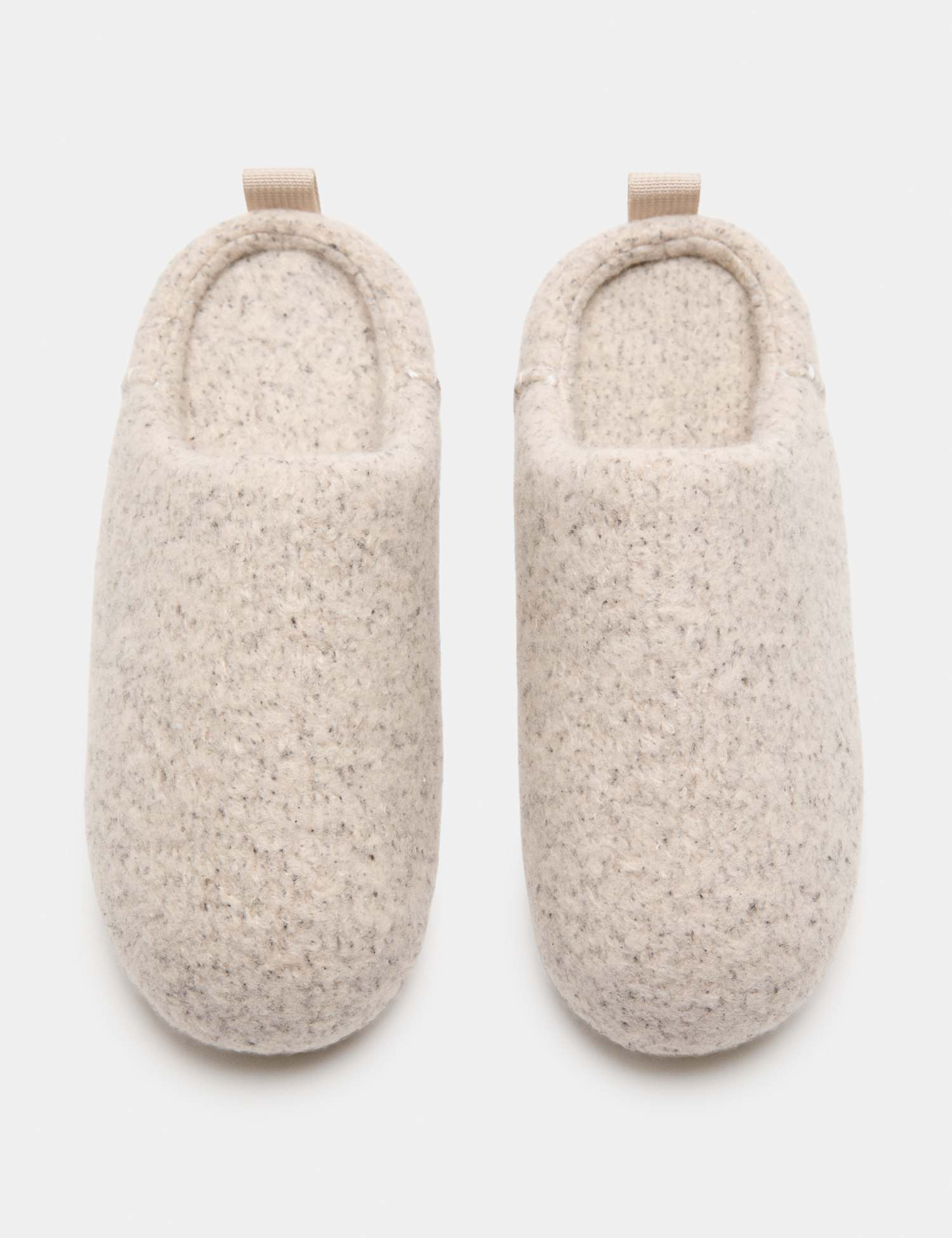 M&S Felt Back Tab Mule Slippers Natural