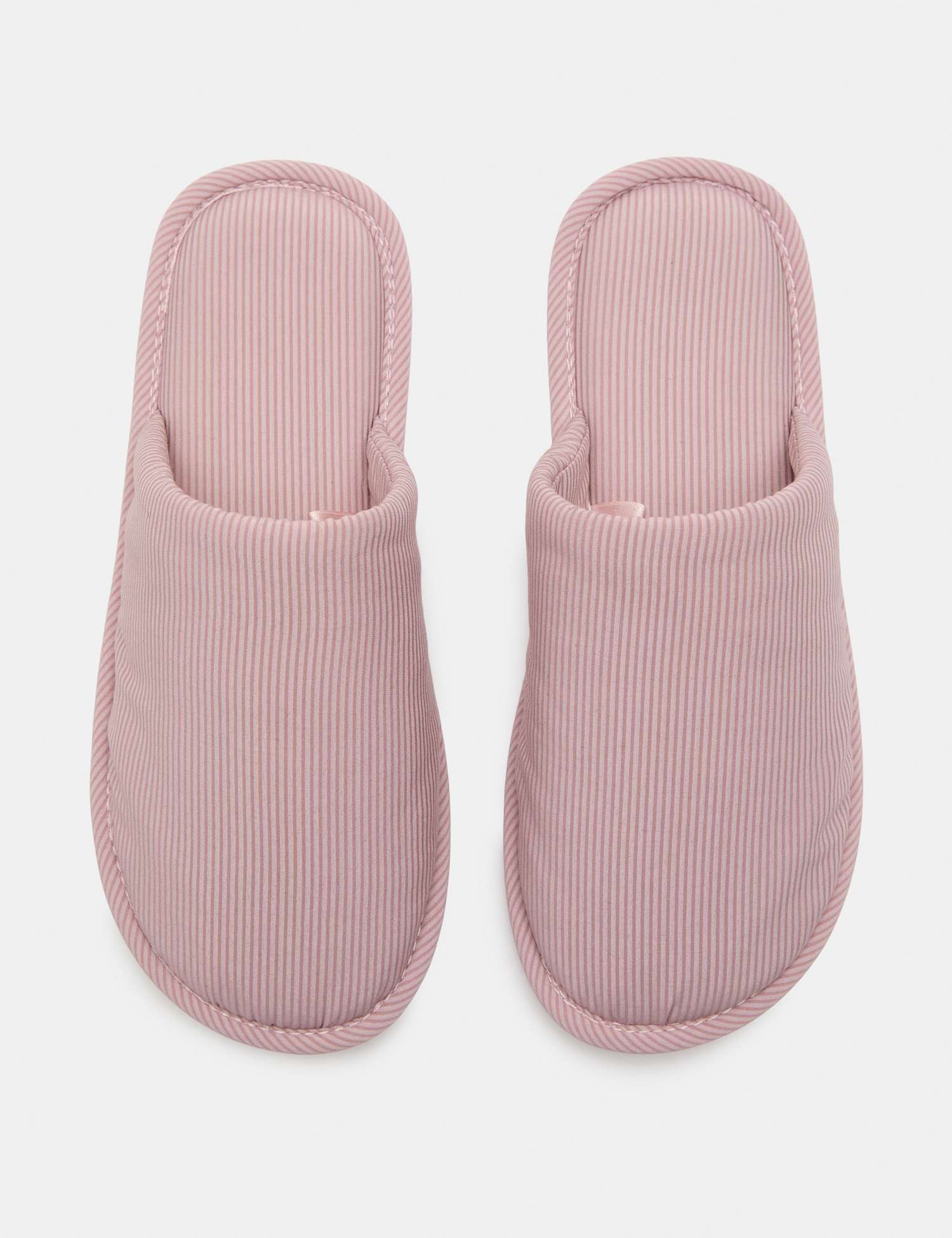 M&S Striped Mule Slippers Pink Mix