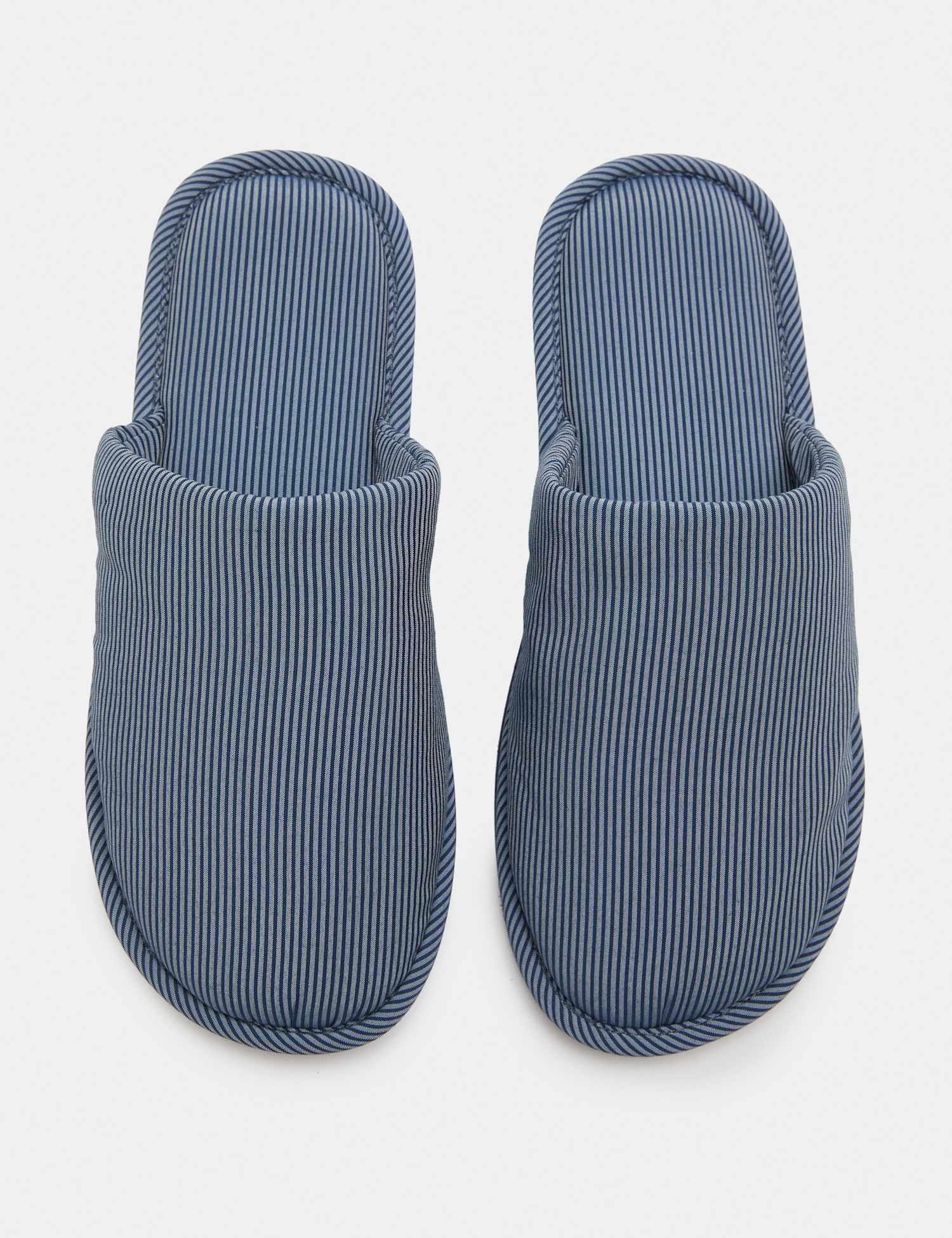 M&S Striped Mule Slippers Navy Mix