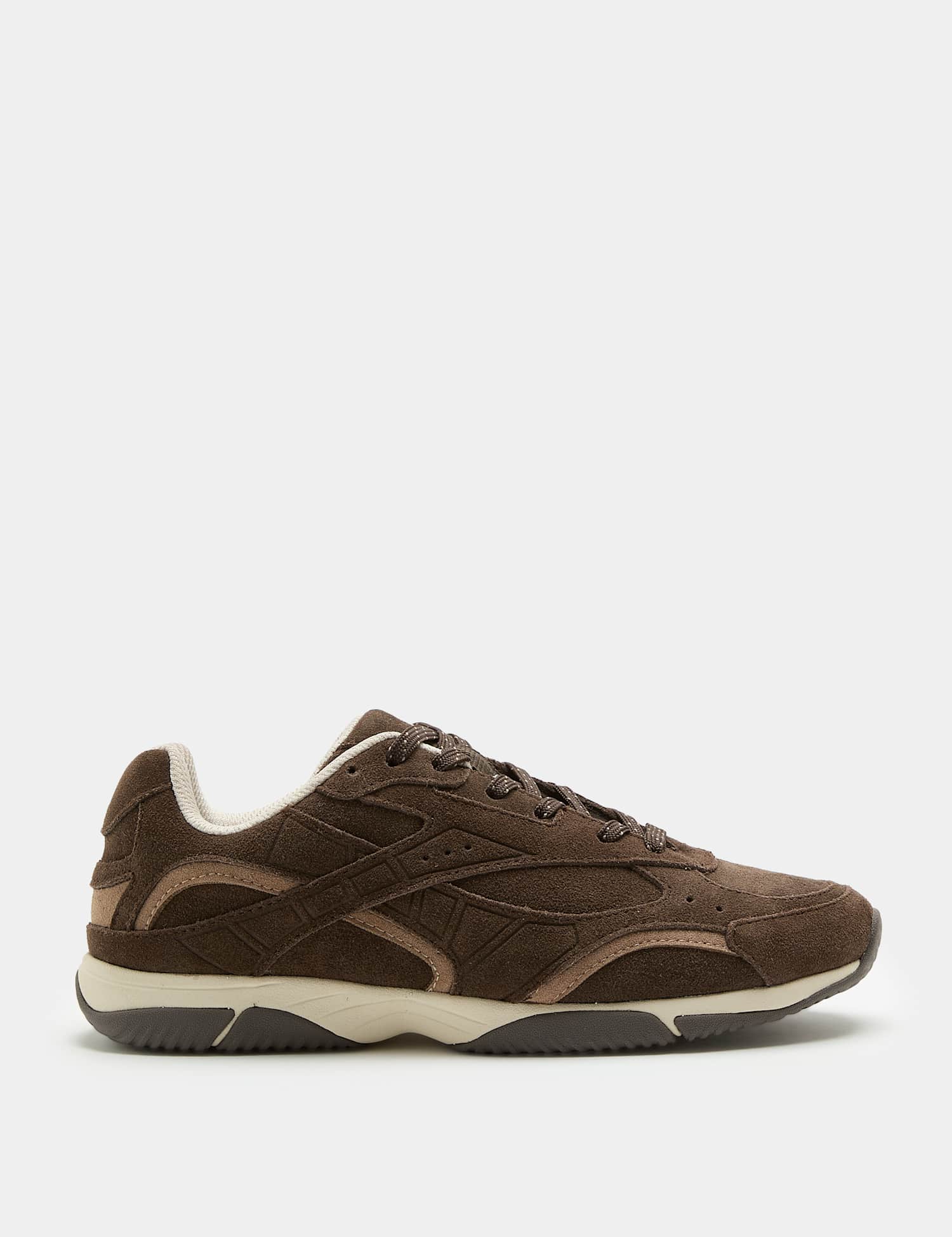 M&S Suede Side Detail Trainers Brown
