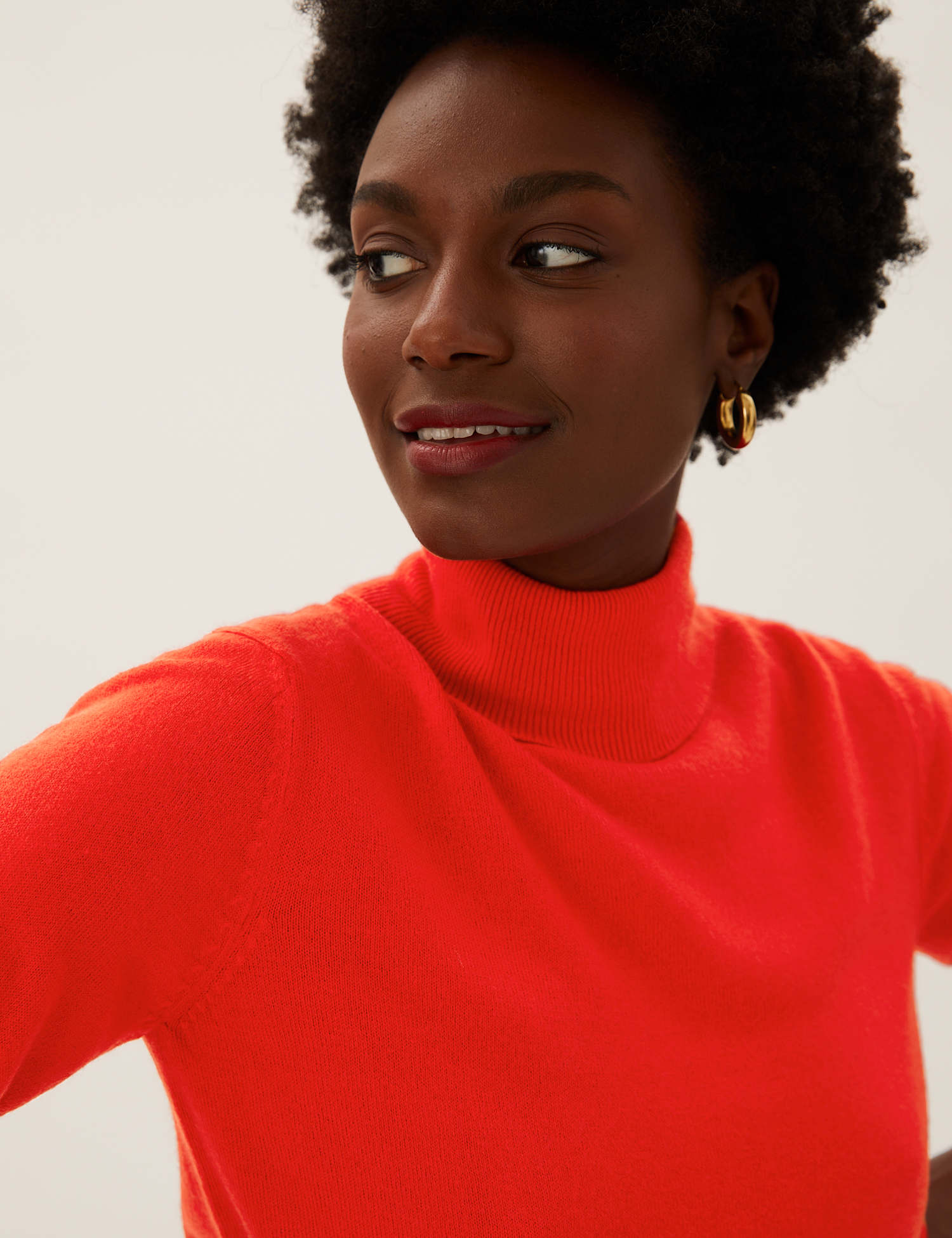 M&S Supersoft Roll Neck Jumper Chilli