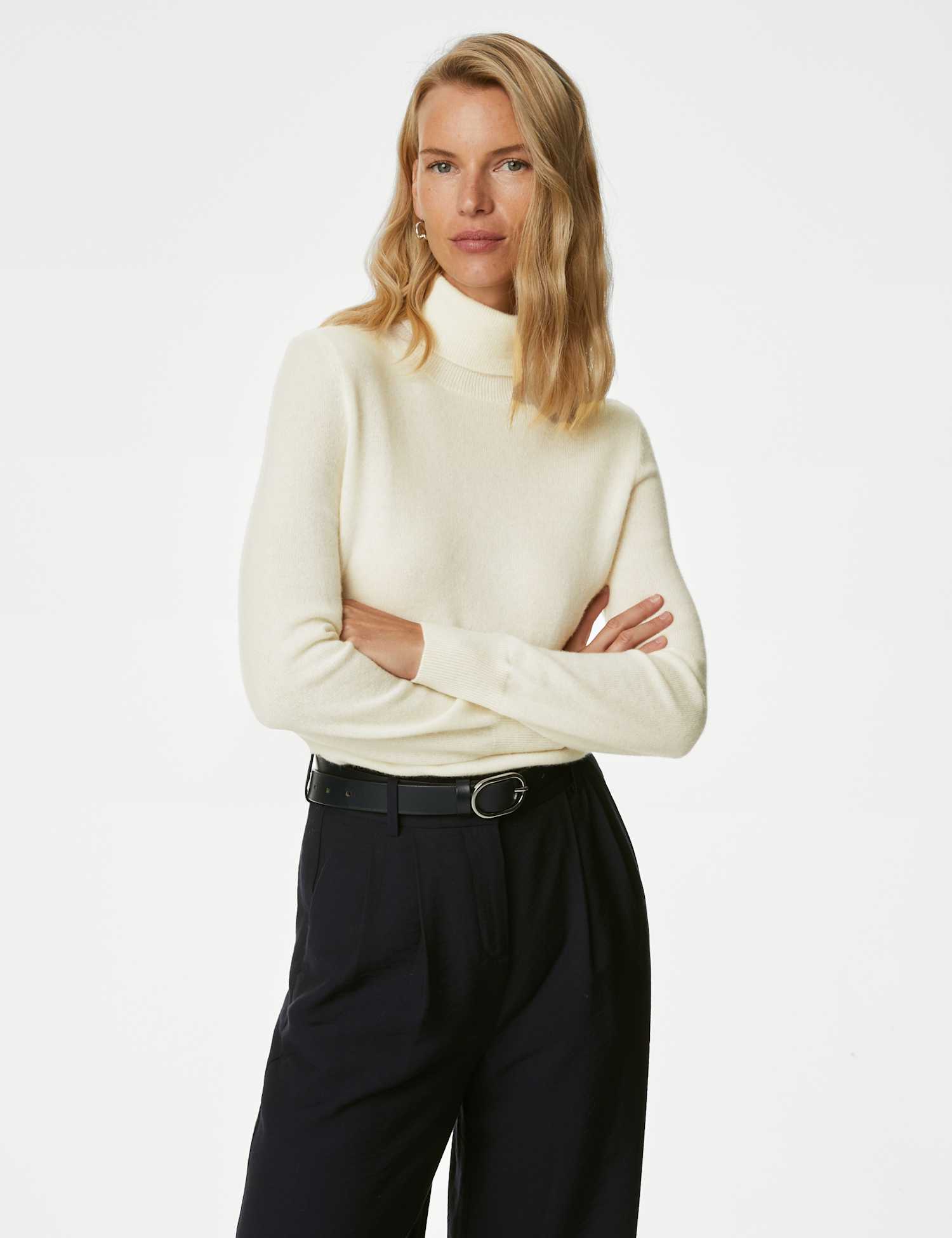 Autograph Pure Cashmere Roll Neck Jumper Ivory
