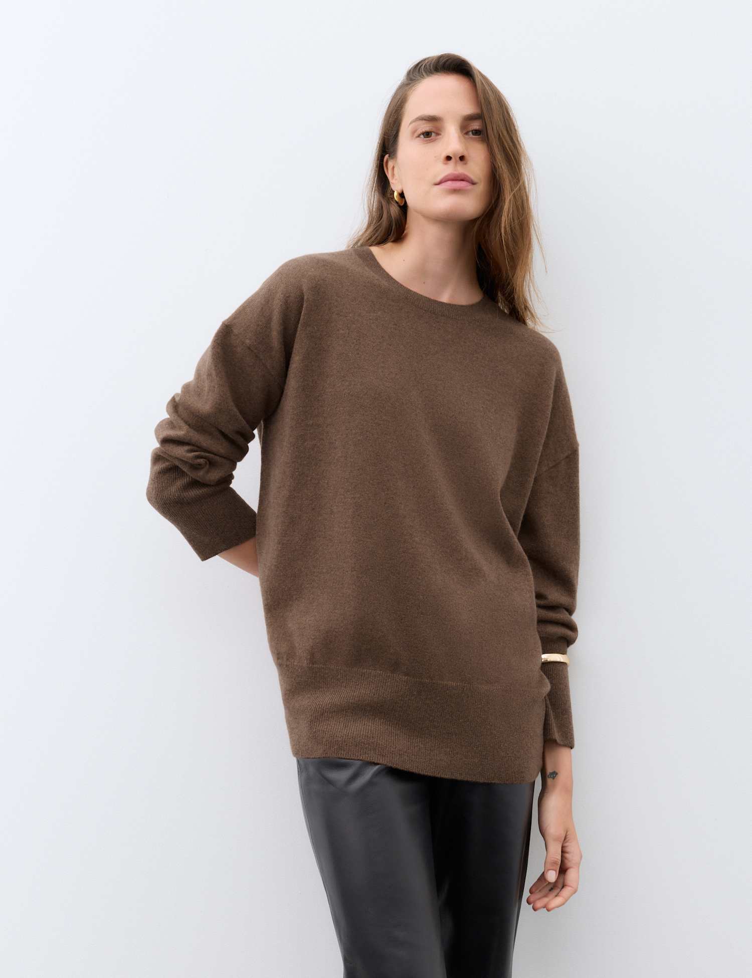 Autograph Pure Cashmere Longline Jumper Toffee